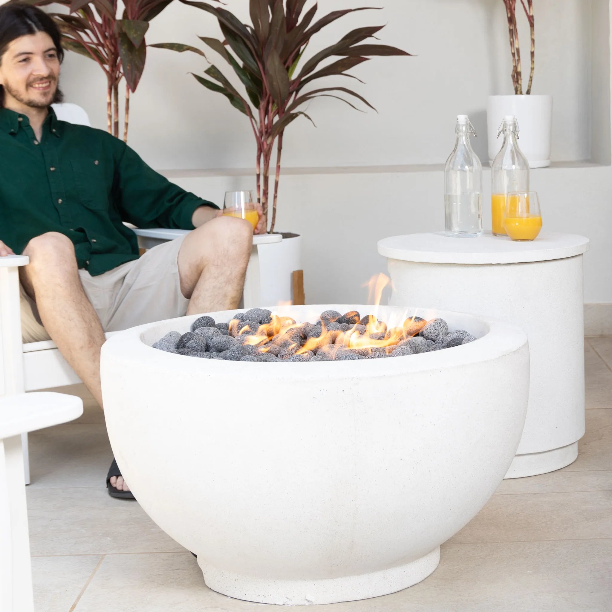ceramic flower pot fire pit Hestia Bioethanol Fire Pit