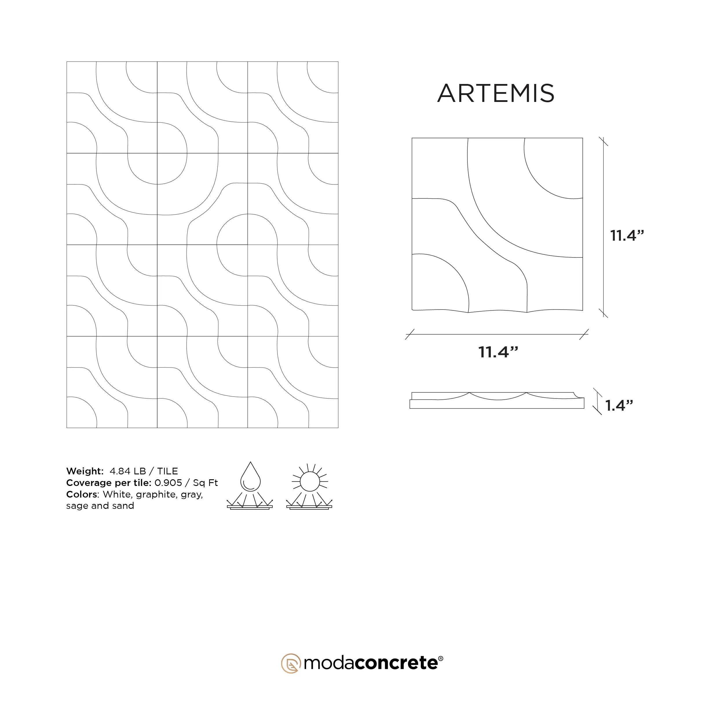ARTEMIS Concrete Wall Tile