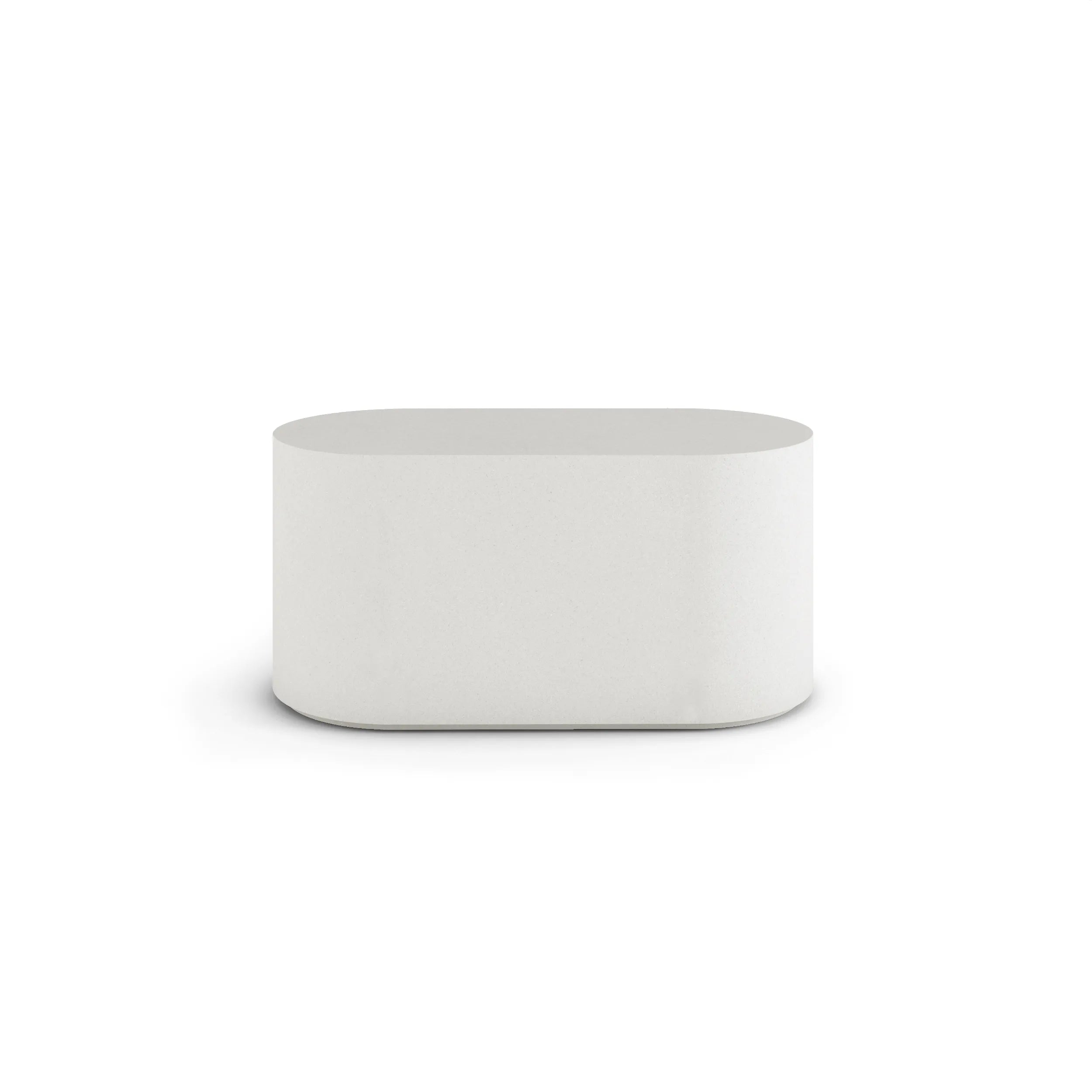 Concrete Coffee Table - 50" x 24" Oval White
