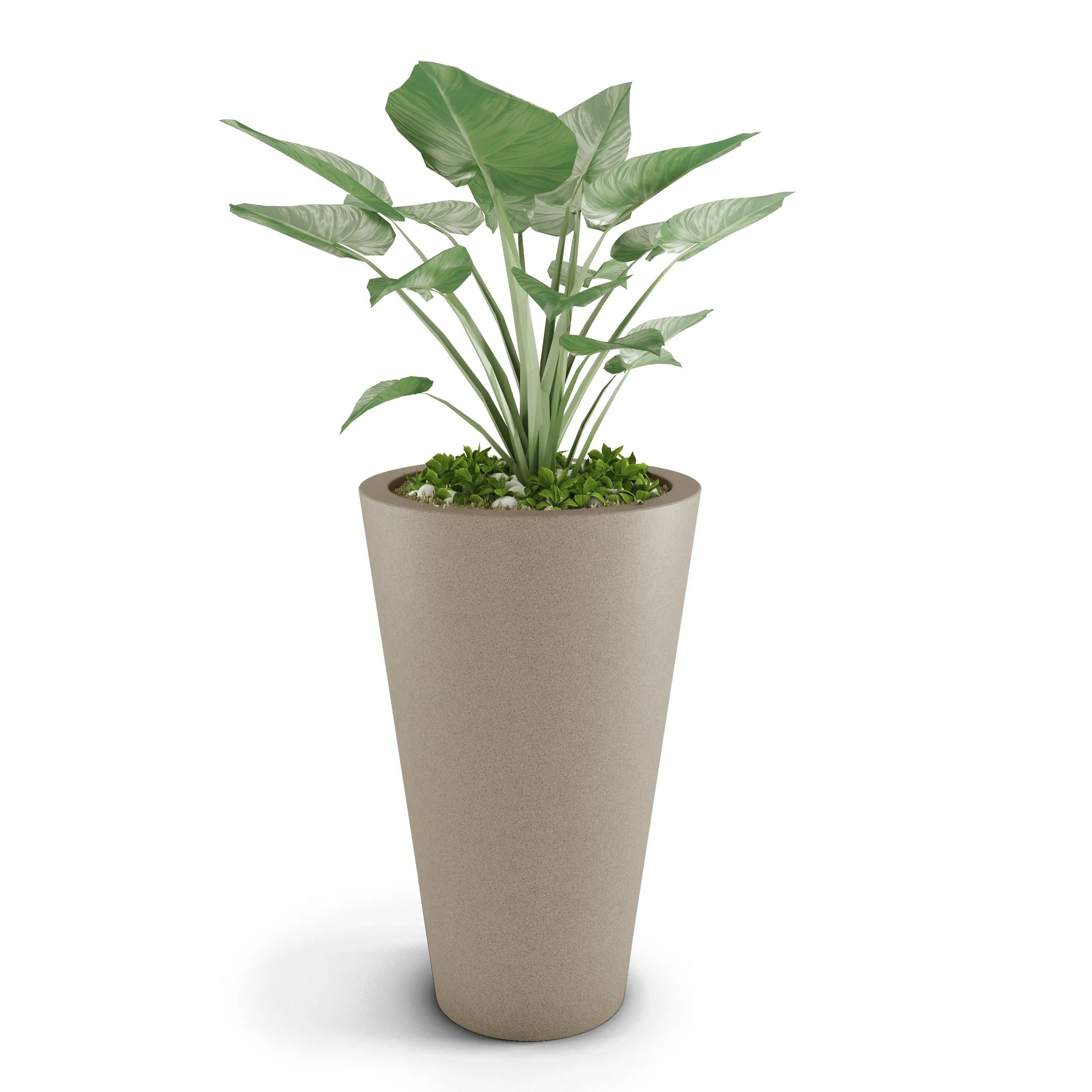 Cone Large Outdoor Planter Small Planter 24in H x 21in W Sand