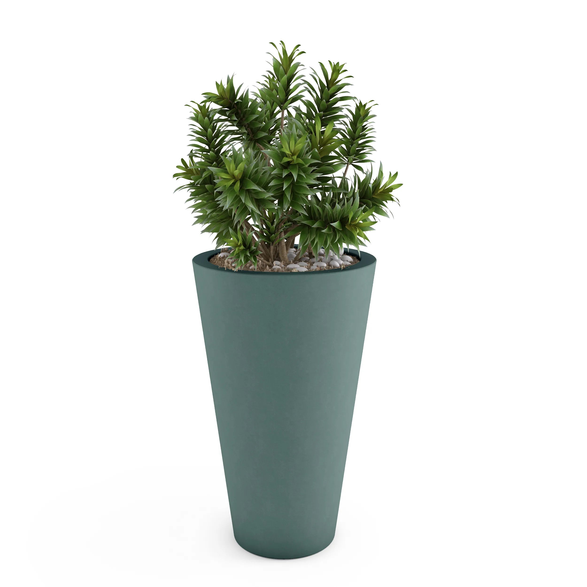 Cone Large Outdoor Planter Small Planter 24in H x 21in W Smokey Blue