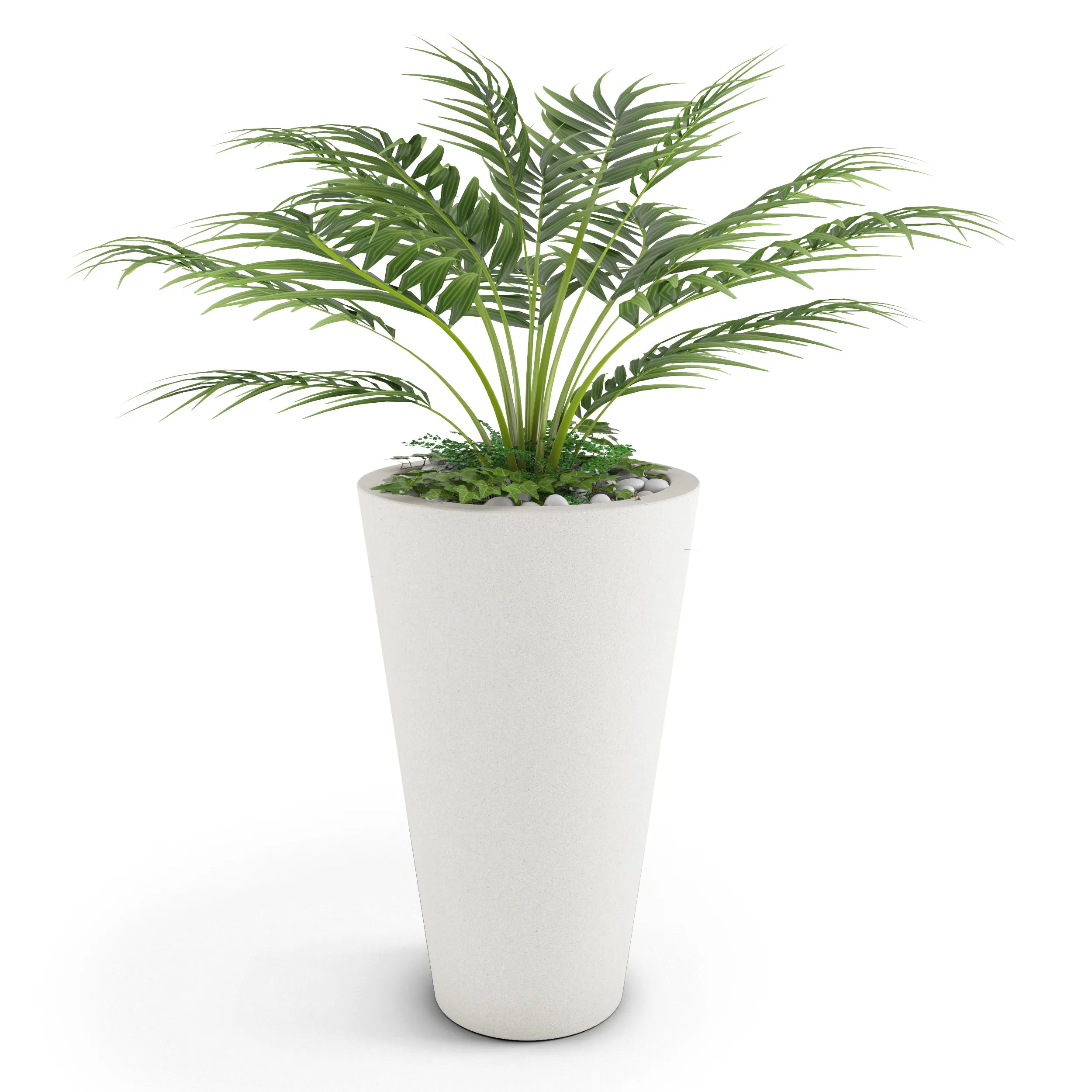 Cone Large Outdoor Planter Small Planter 24in H x 21in W White