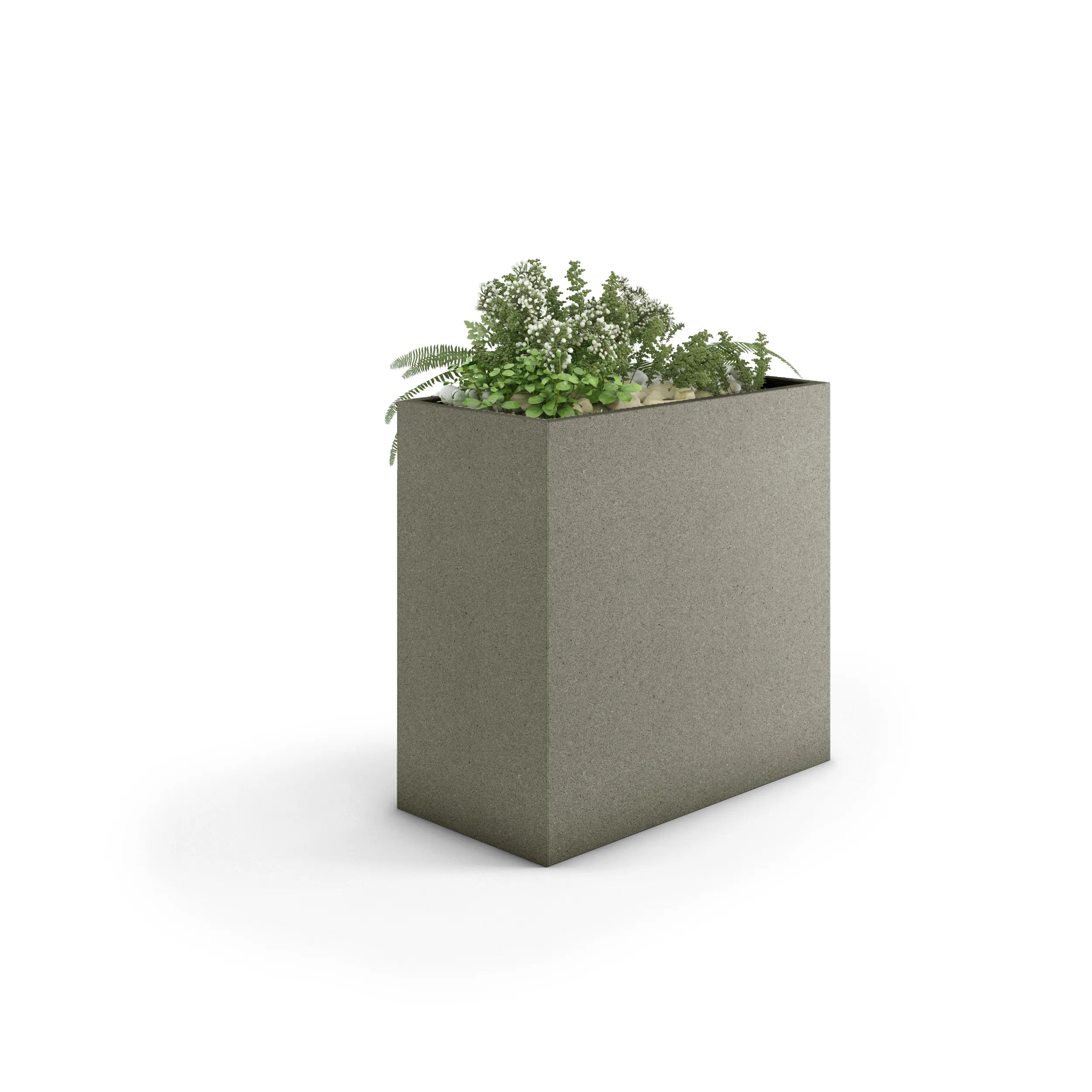 Linea Large Outdoor Planter Medium 36" L x 36" H x 16" W Grey
