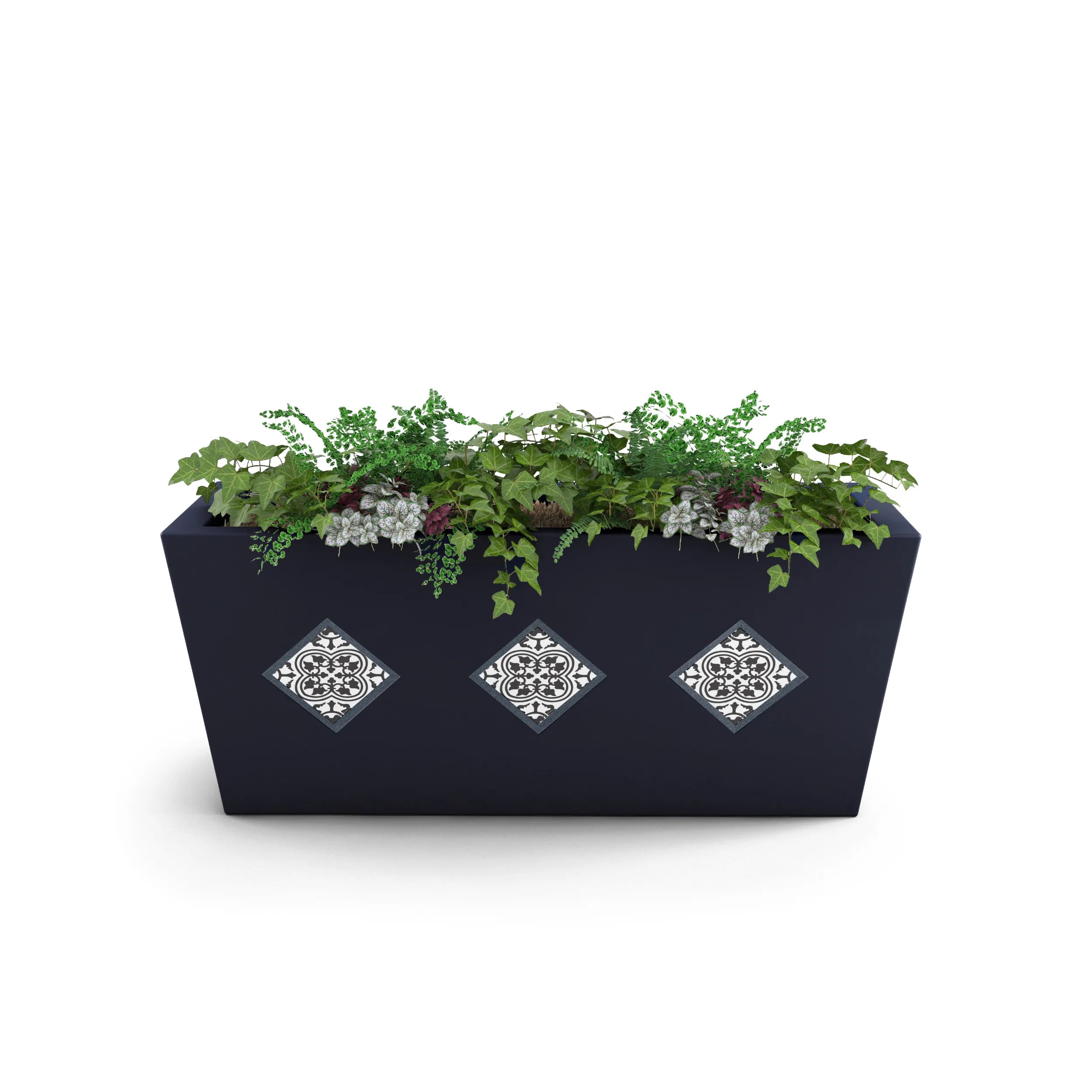 Mosaic Outdoor Planters Linear Black Contrast Fineal