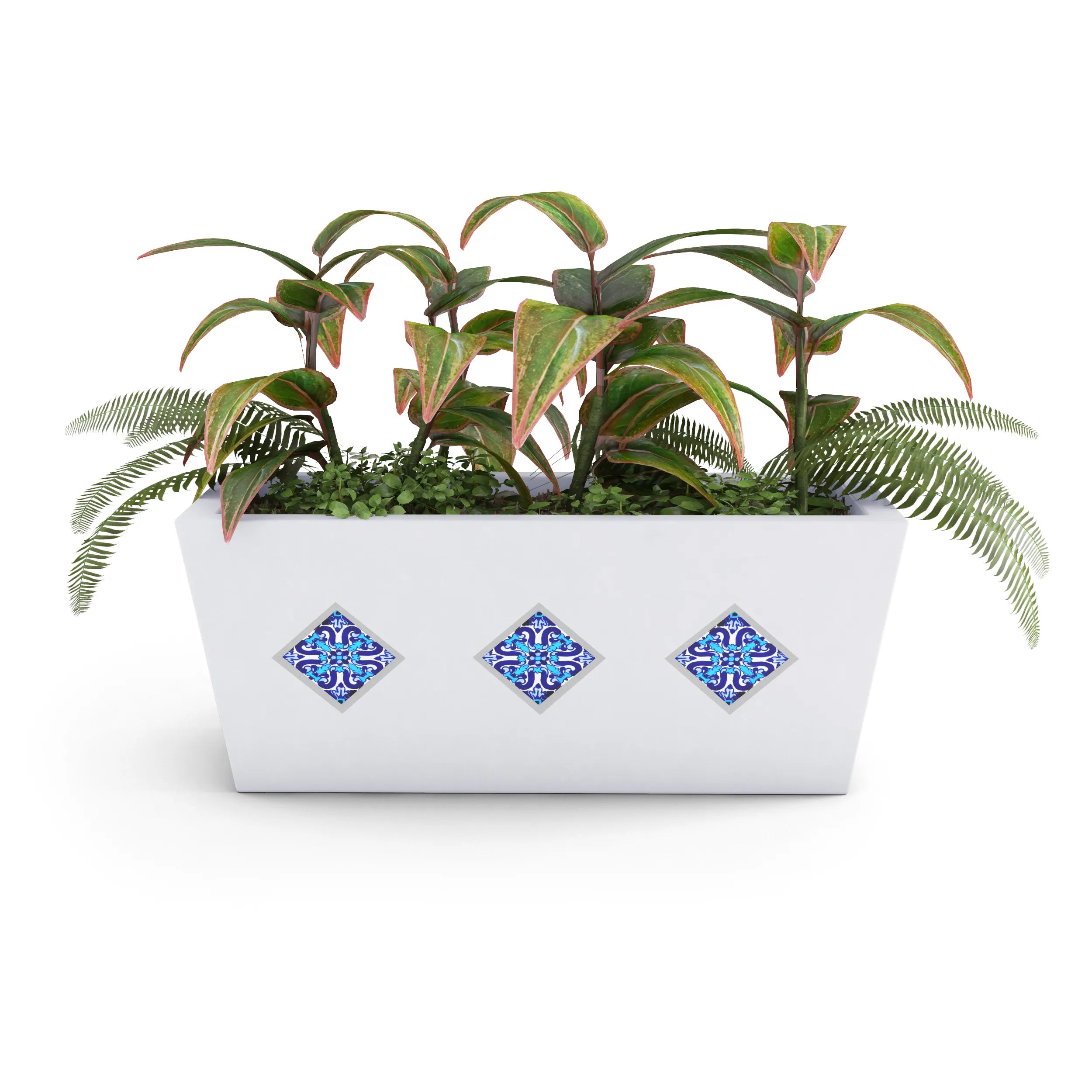 Mosaic Outdoor Planters Linear Dover Blue
