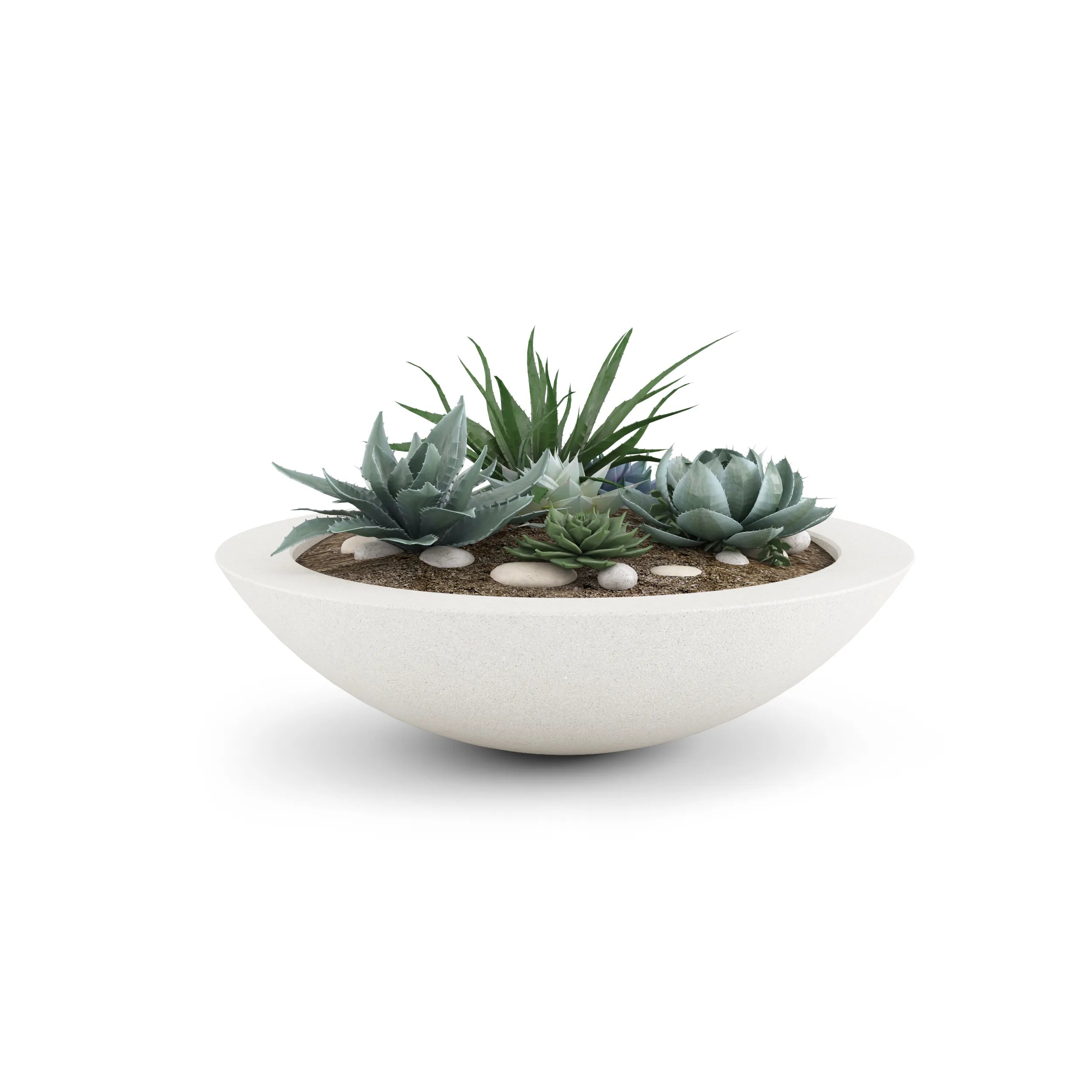 Oceanside Outdoor Shallow Planter Small Dover Blue