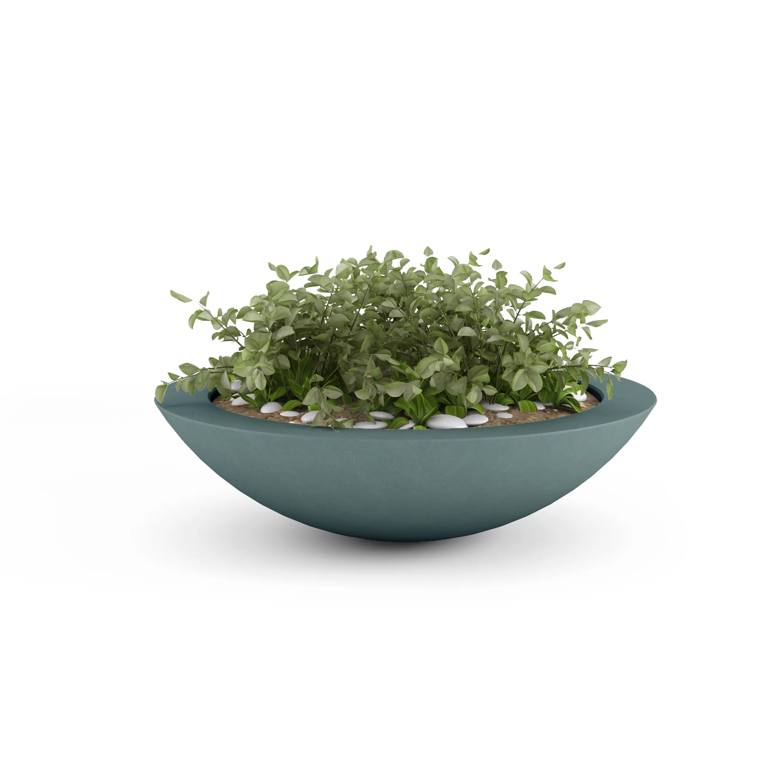 Oceanside Outdoor Shallow Planter Small Smokey Blue