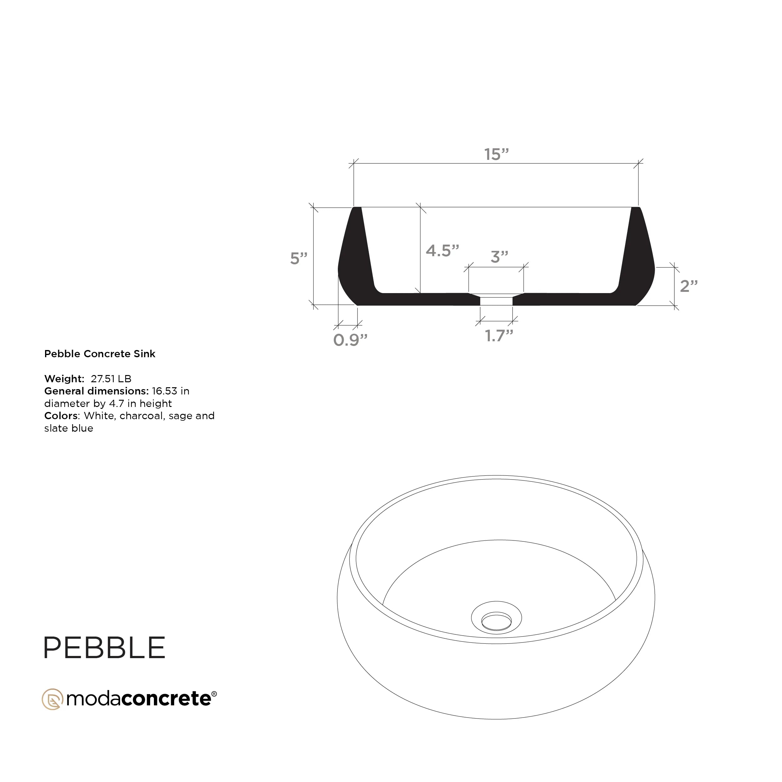 Pebble Concrete Sink