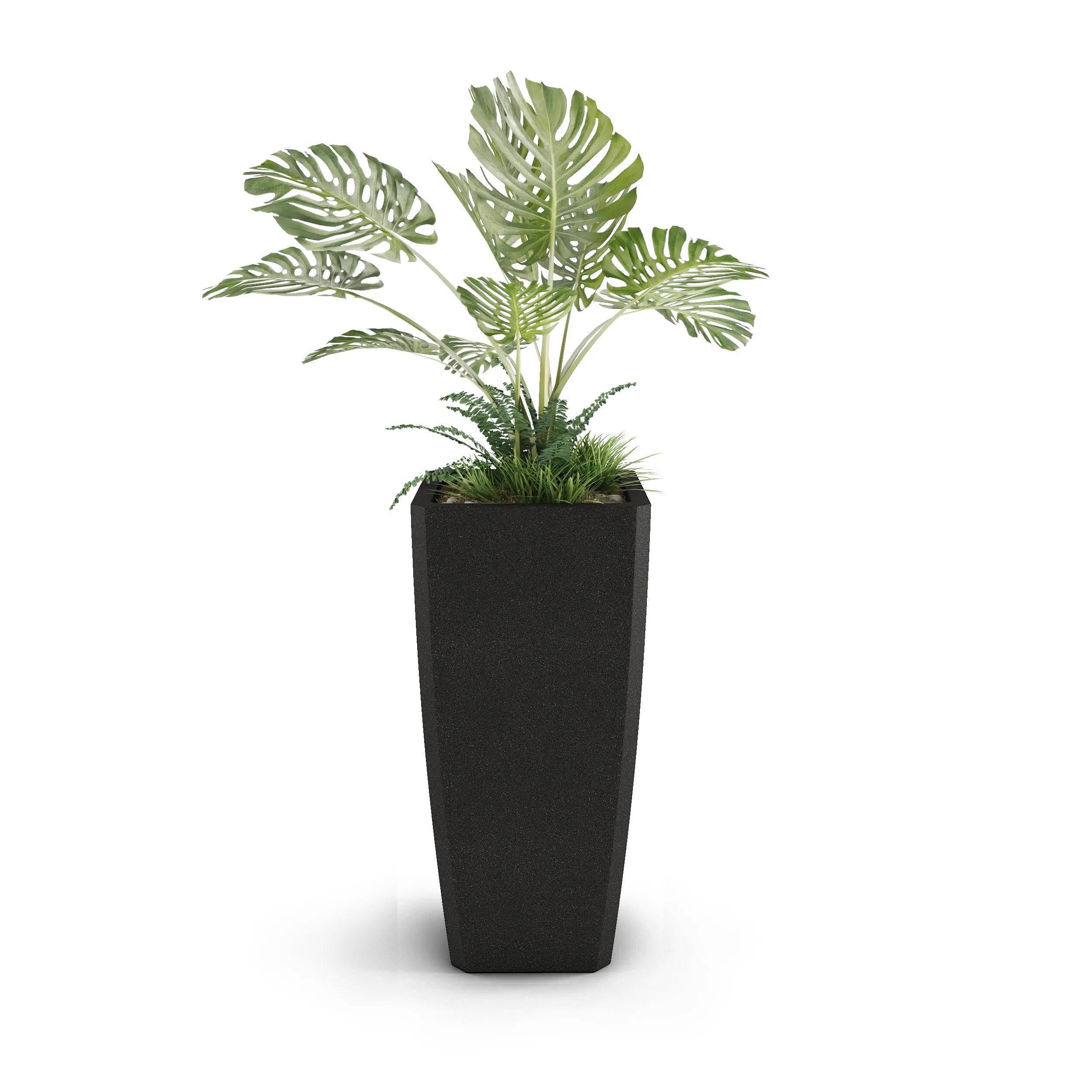 Quartet Large Planter Small Planter 27" H x 18" W Graphite