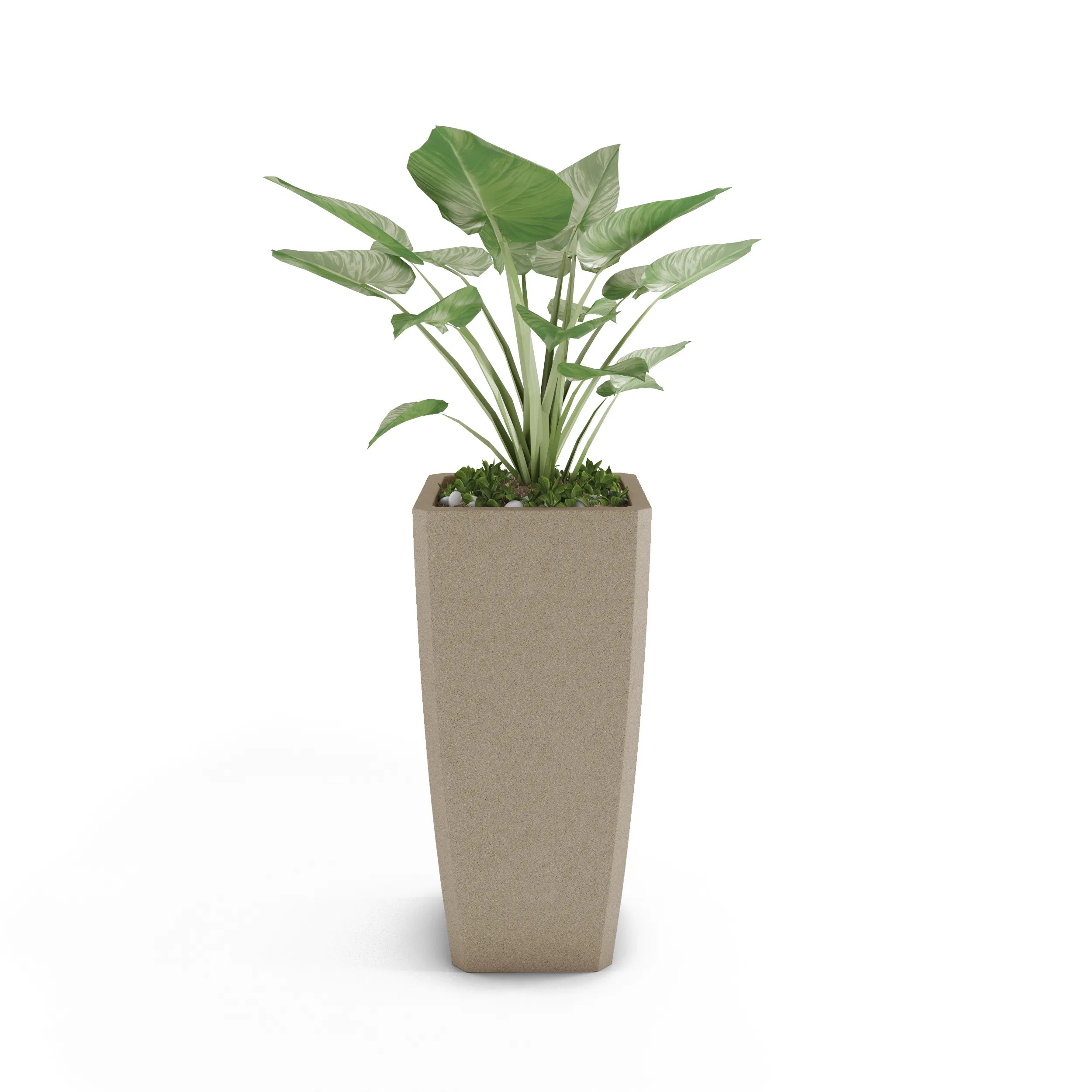 Quartet Large Planter Small Planter 27" H x 18" W Sand