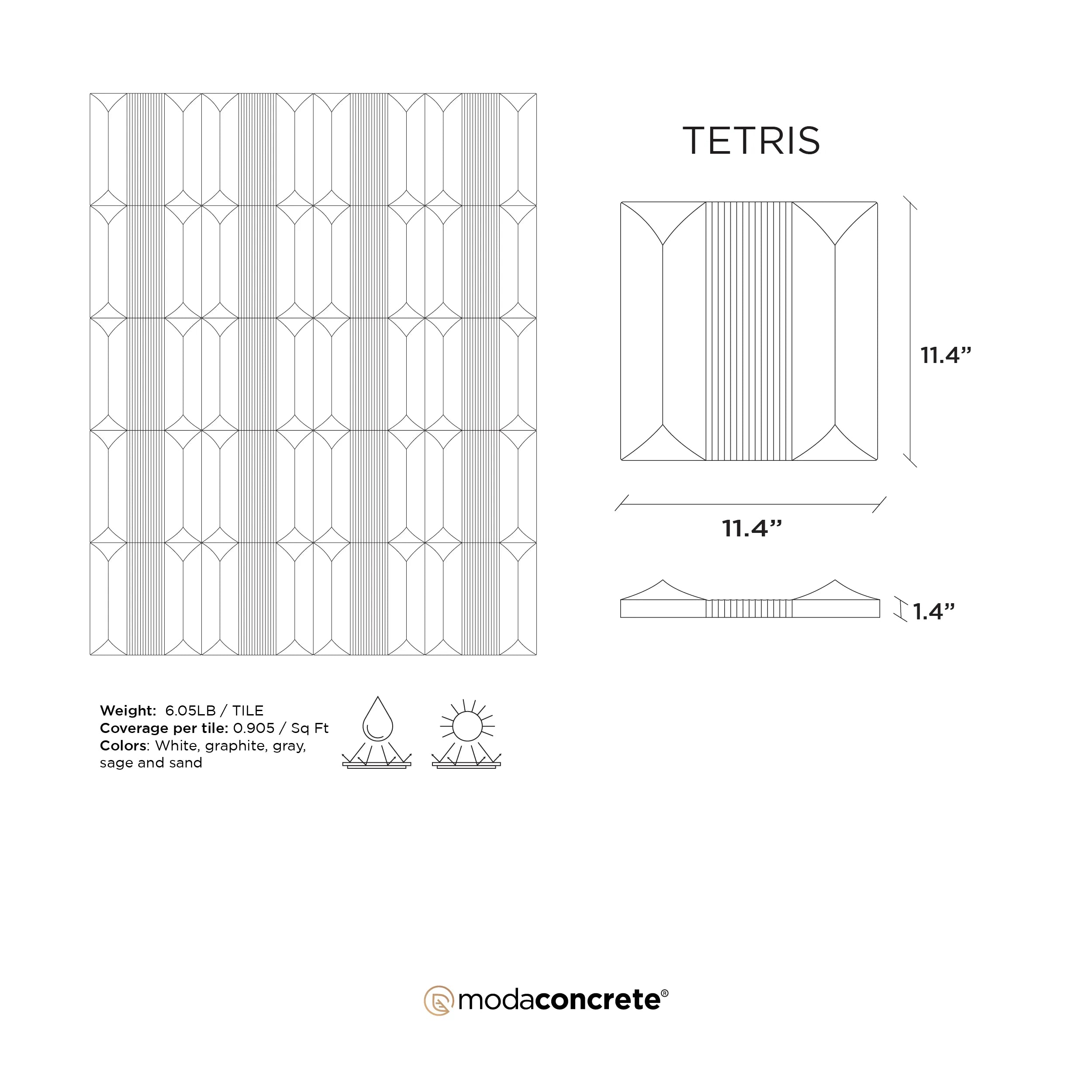 TETRIS Concrete Wall Tile