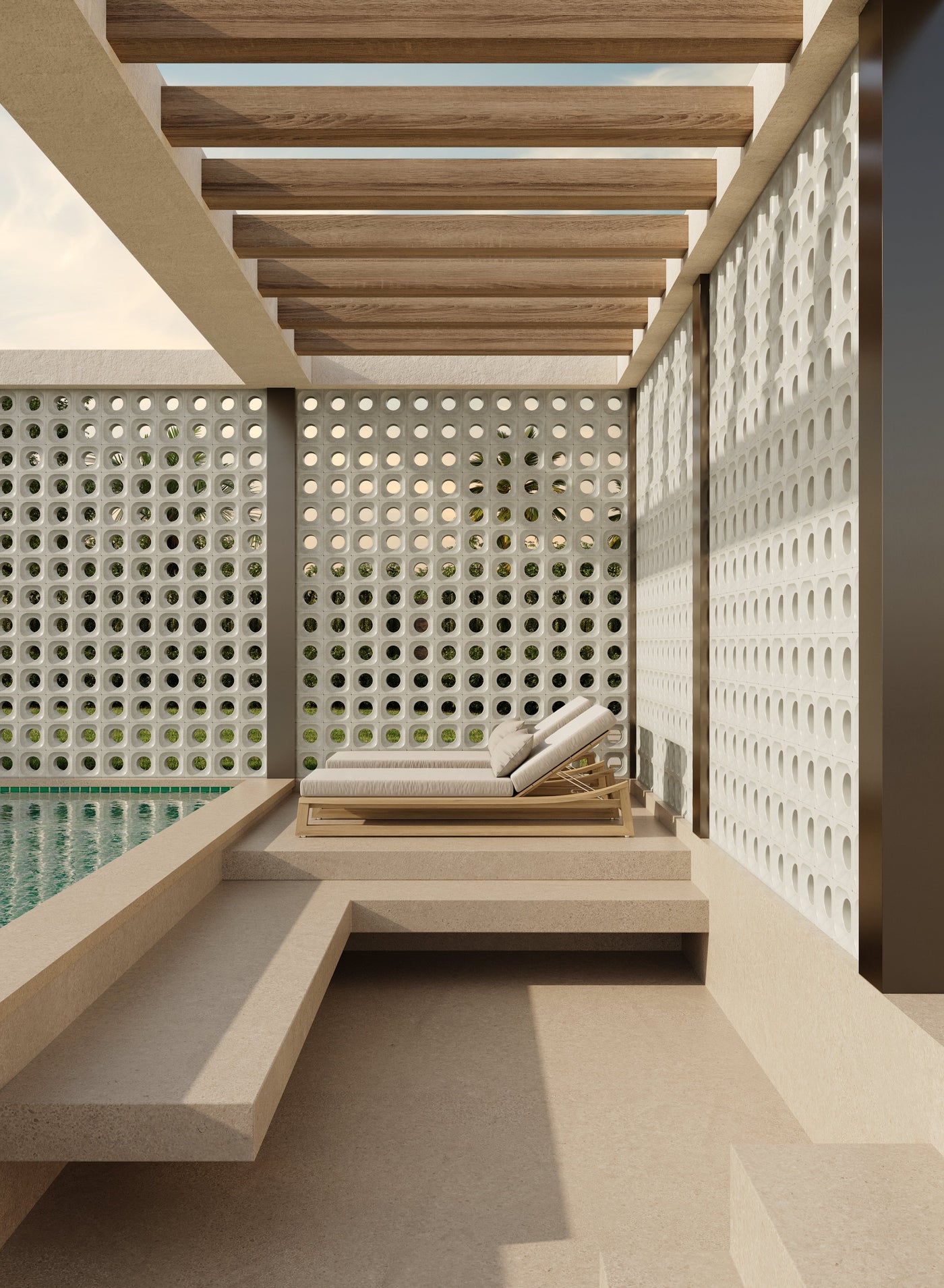 ModaBLOK — ORBIT breeze-block poolside cabana screen | ModaConcrete