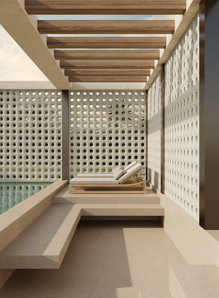 ORBIT concrete breeze block screen wall in a modern architectural setting