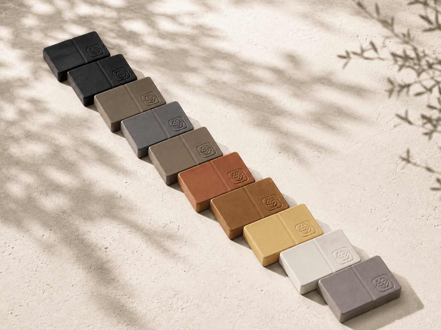 ModaConcrete Concrete Color Sample Pack in kraft gift box with color chips