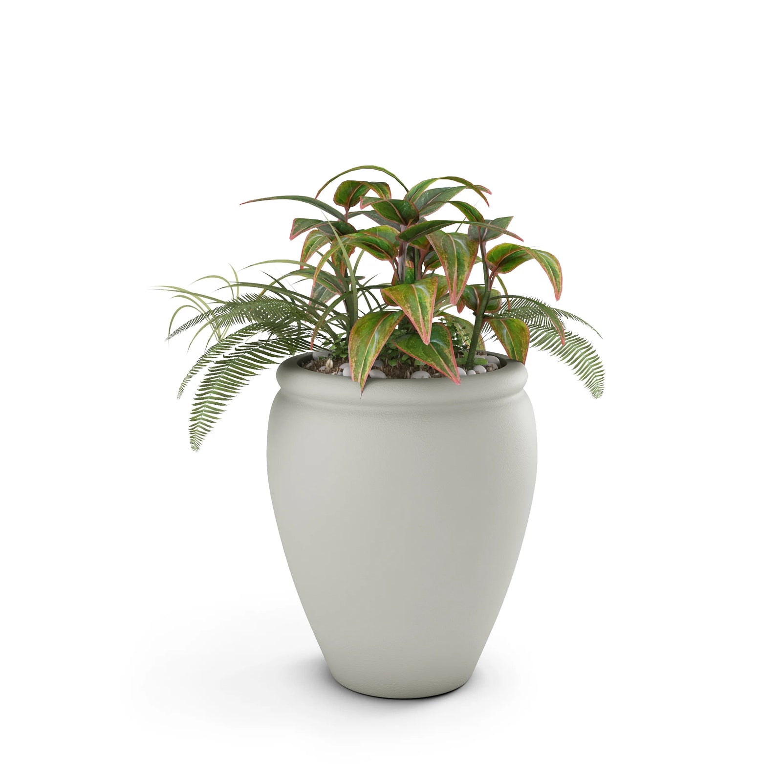 Bambino GFRC concrete planter in Dover Blue — round modern outdoor planter by ModaConcrete