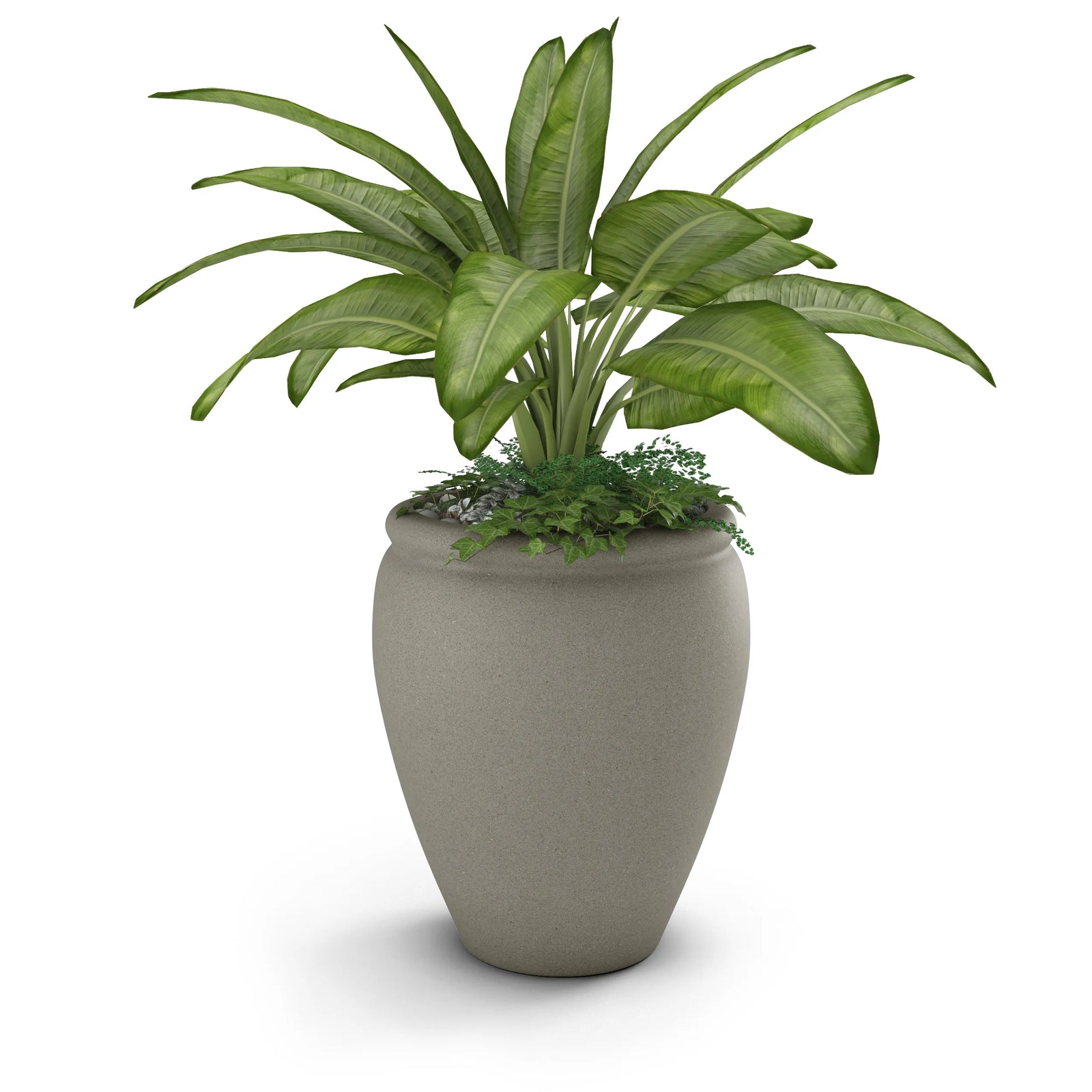 Bambino GFRC concrete planter in French Grey — round modern outdoor planter by ModaConcrete, view 1