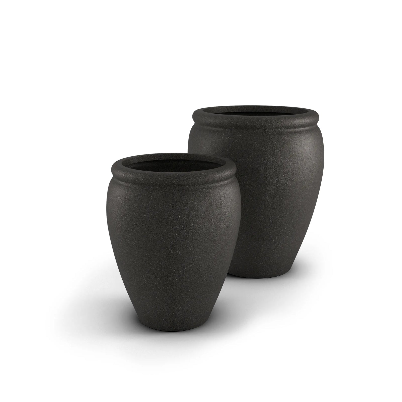 Bambino GFRC concrete planter in Graphite — round modern outdoor planter by ModaConcrete, view 3