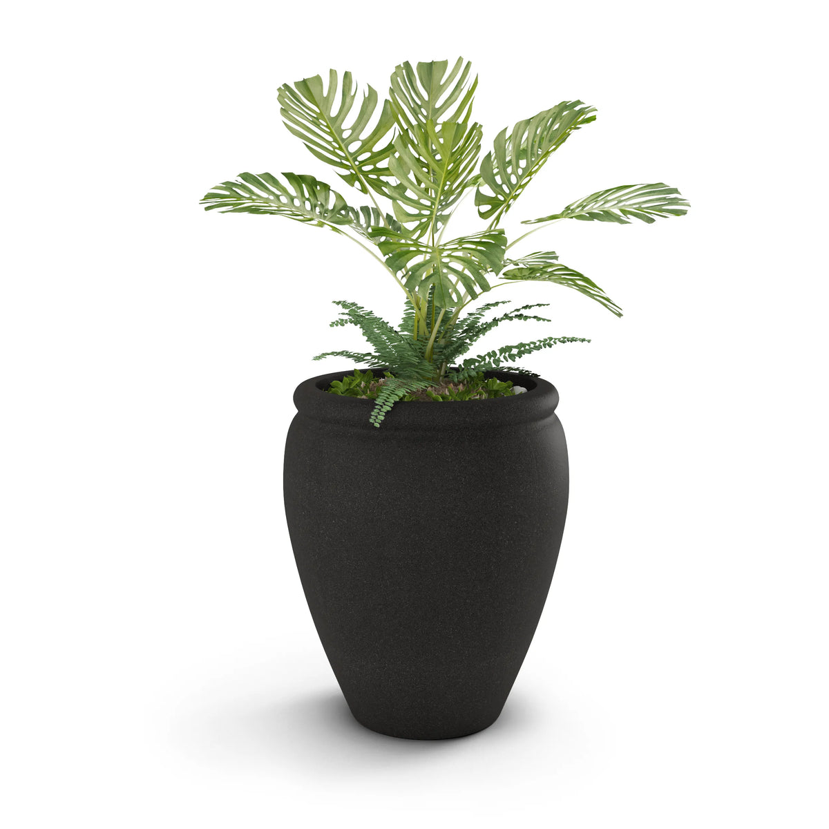 Bambino GFRC concrete planter in Graphite — round modern outdoor planter by ModaConcrete