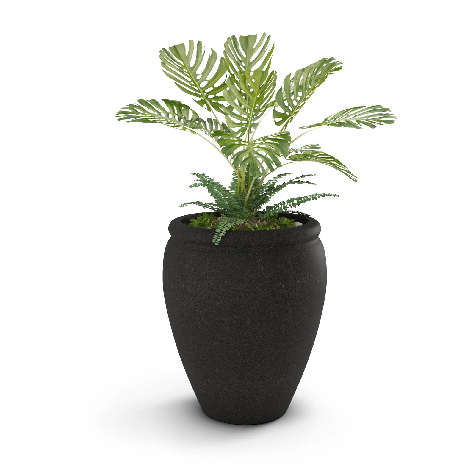 Bambino GFRC concrete planter in Graphite — round modern outdoor planter by ModaConcrete