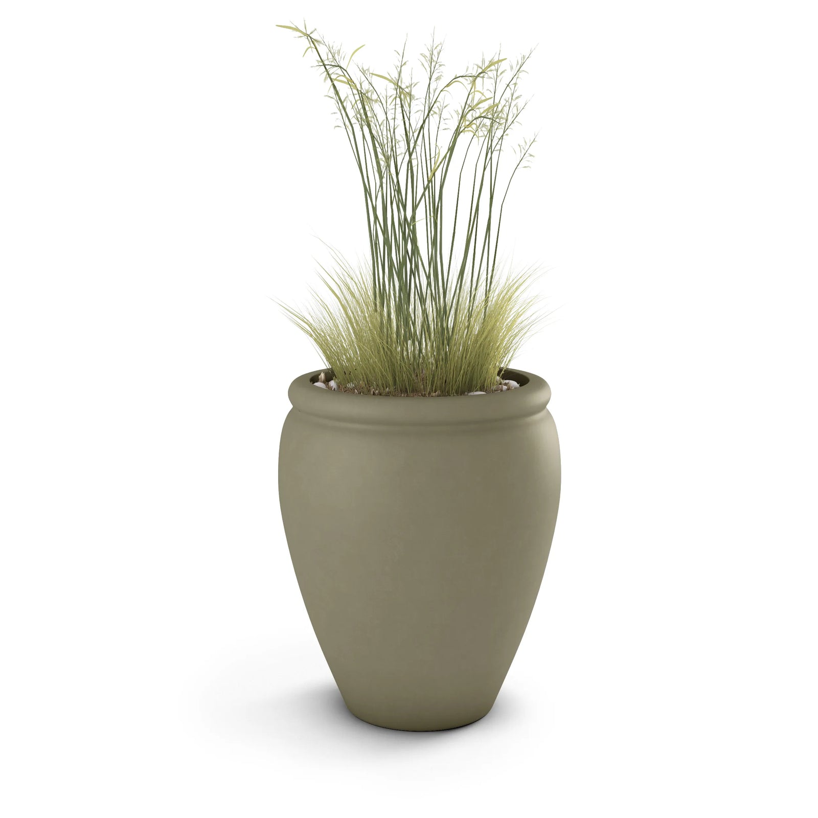 Bambino GFRC concrete planter in Grey — round modern outdoor planter by ModaConcrete, view 1