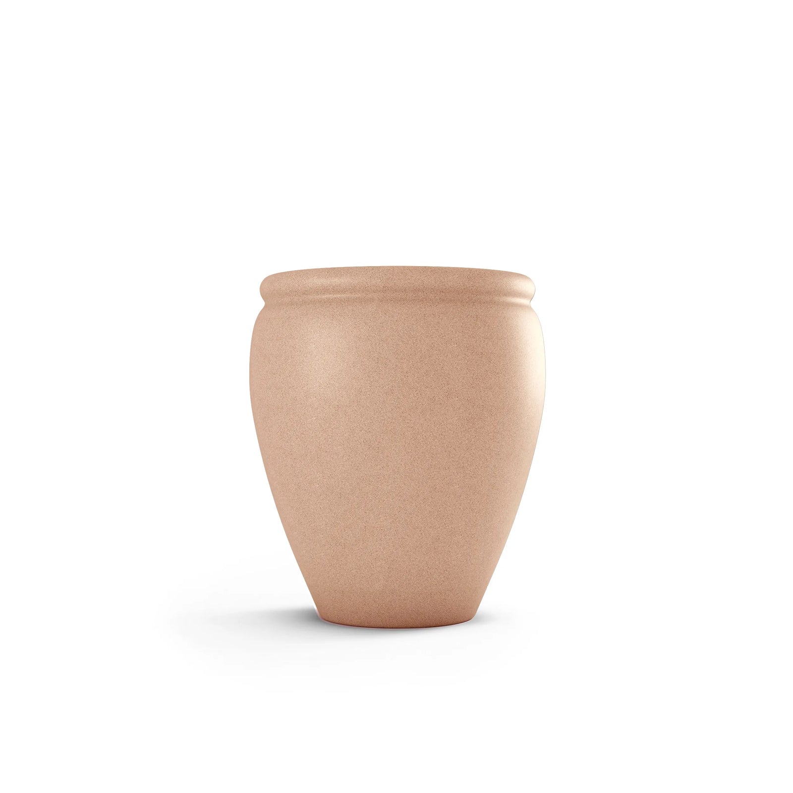Bambino GFRC concrete planter in Rose — round modern outdoor planter by ModaConcrete, view 1