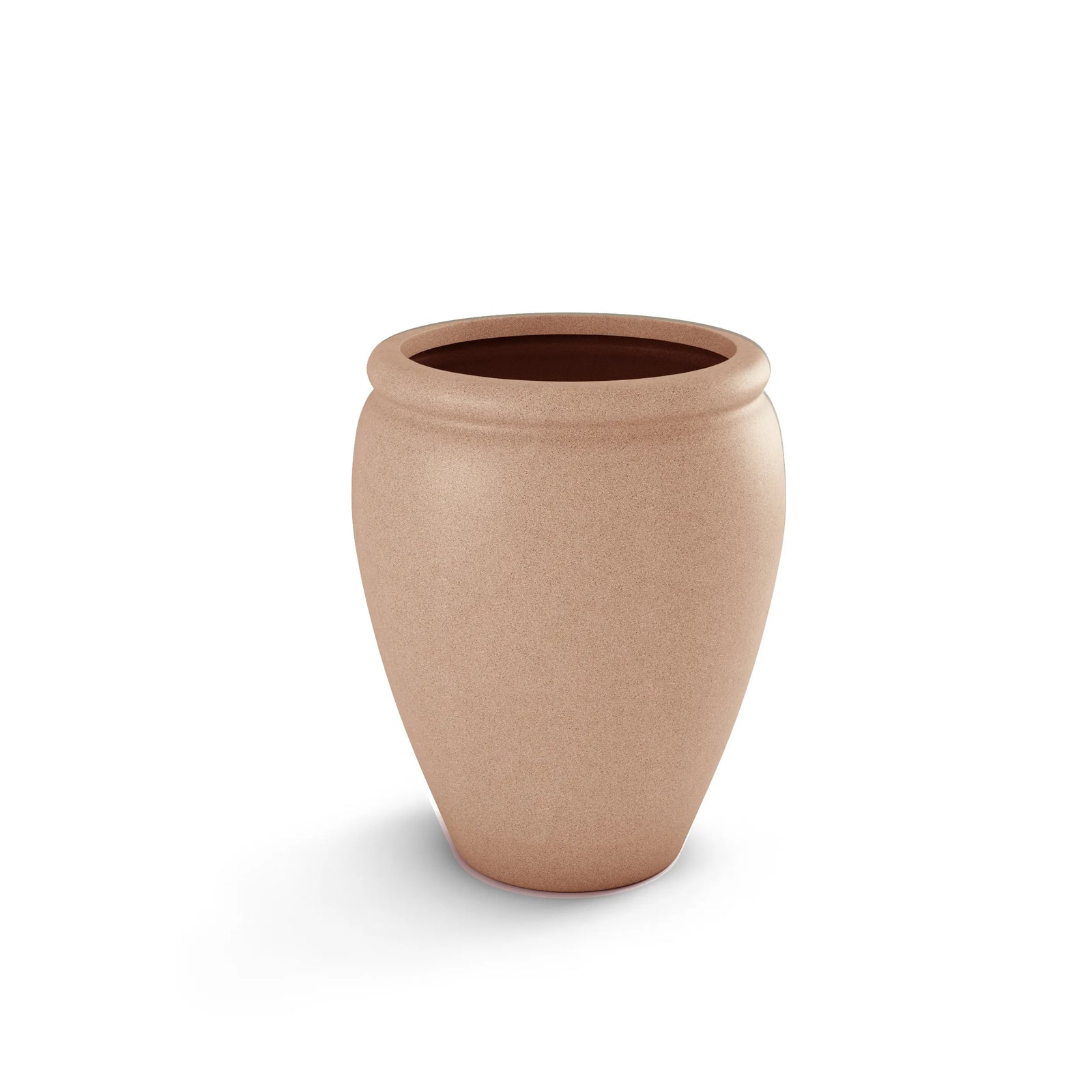 Bambino GFRC concrete planter in Rose — round modern outdoor planter by ModaConcrete, view 2