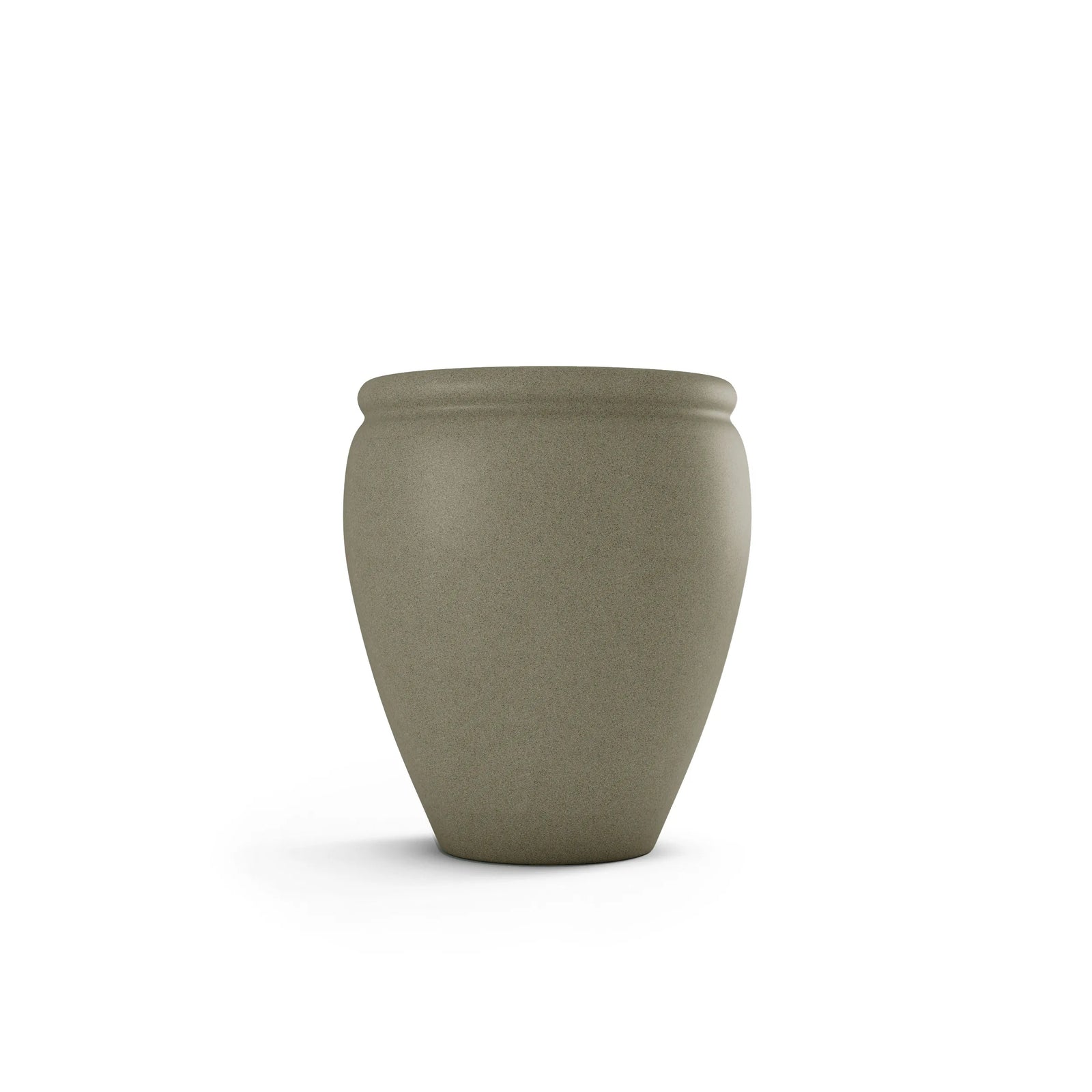 Bambino GFRC concrete planter in Sage — round modern outdoor planter by ModaConcrete, view 1