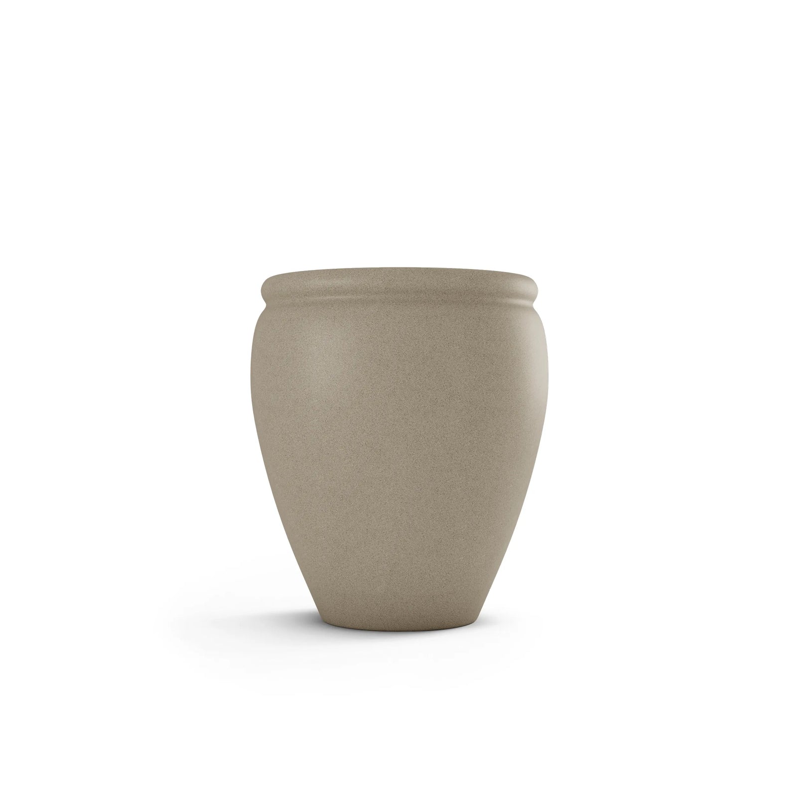 Bambino GFRC concrete planter in Sand — round modern outdoor planter by ModaConcrete, view 1