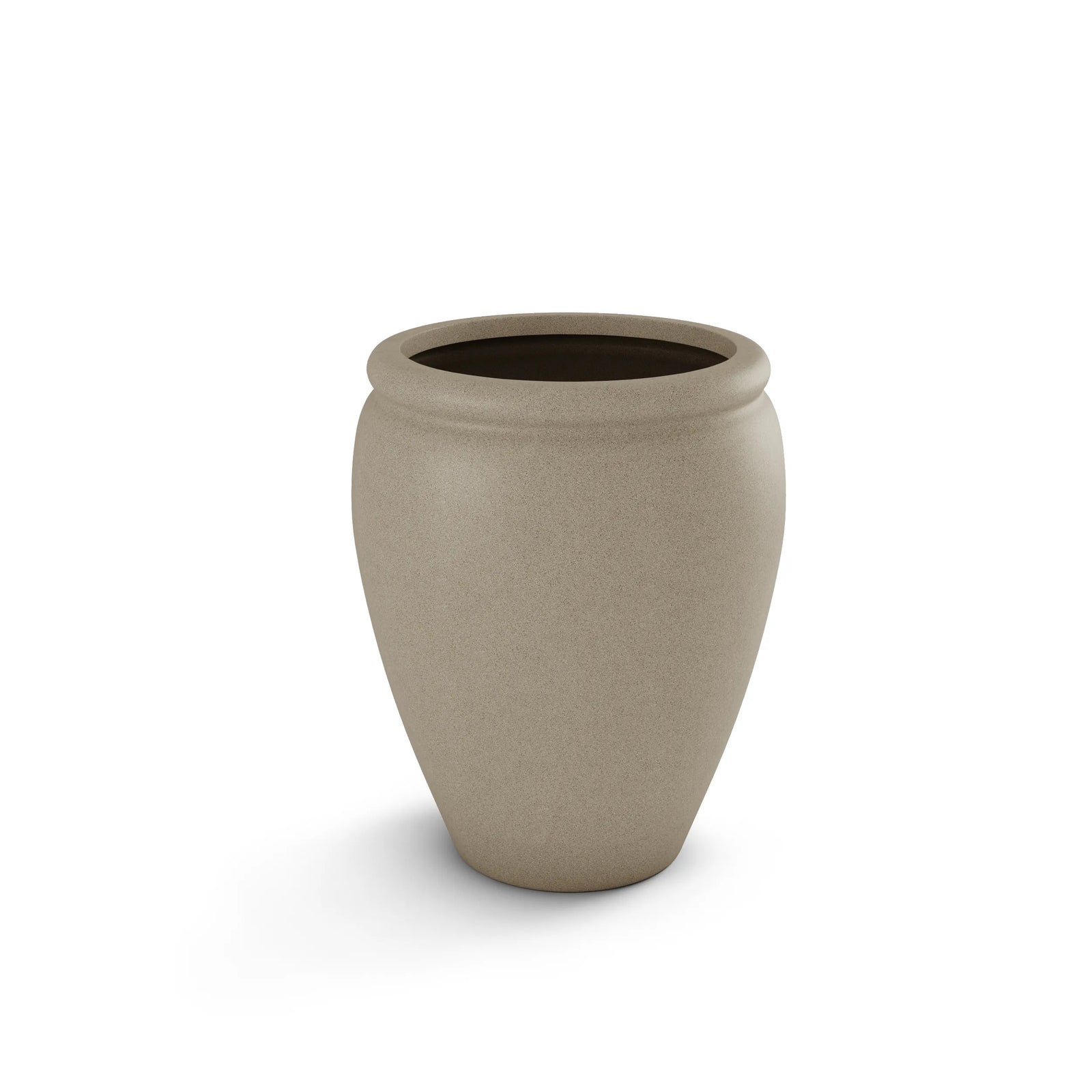 Bambino GFRC concrete planter in Sand — round modern outdoor planter by ModaConcrete, view 3