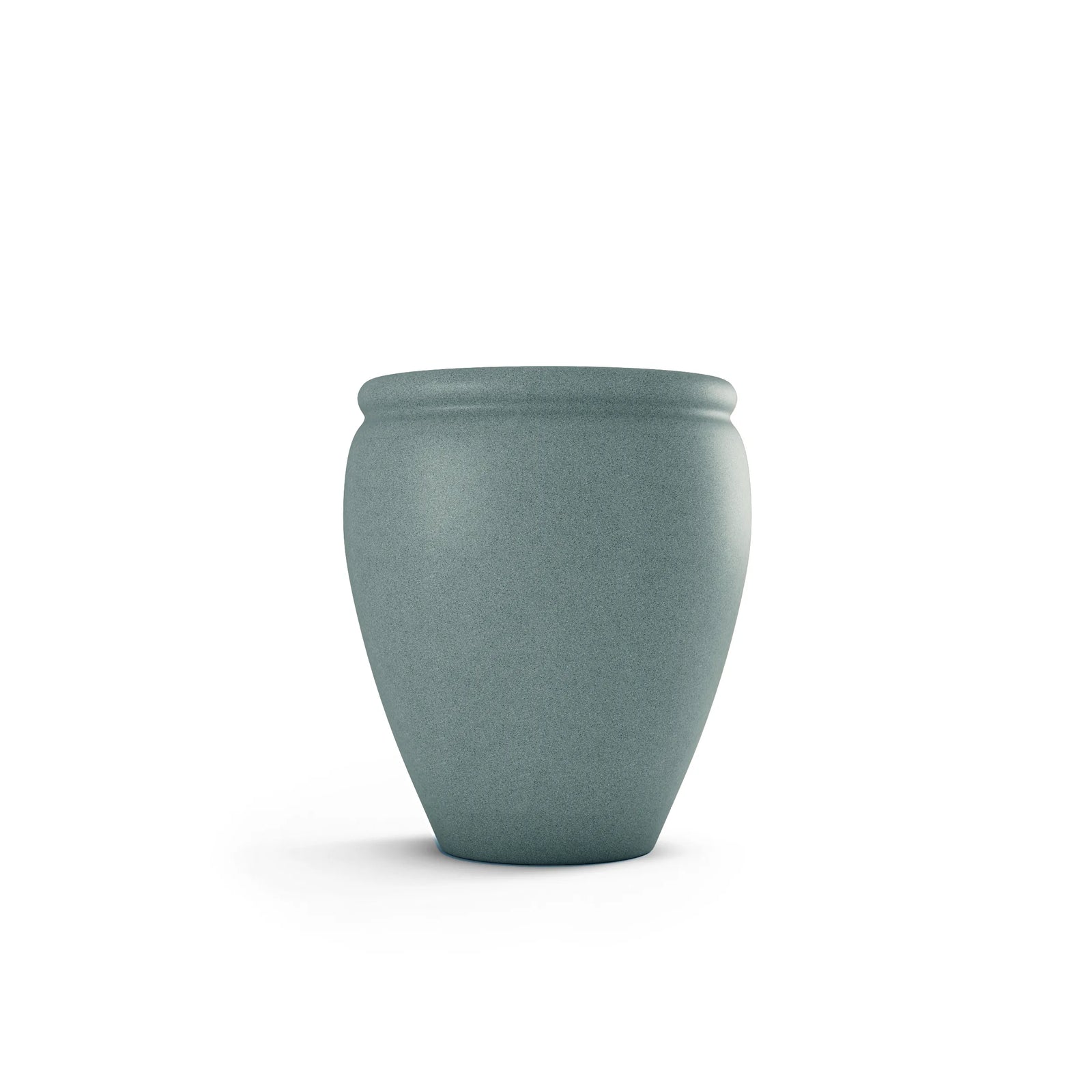 Bambino GFRC concrete planter in Smokey Blue — round modern outdoor planter by ModaConcrete, view 2