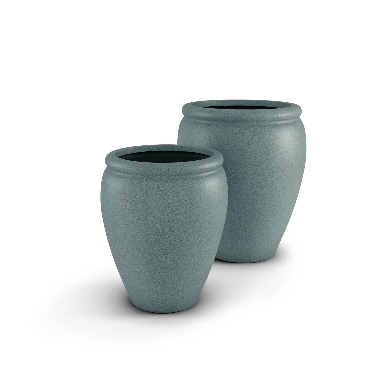 Bambino GFRC concrete planter in Smokey Blue — round modern outdoor planter by ModaConcrete, view 4