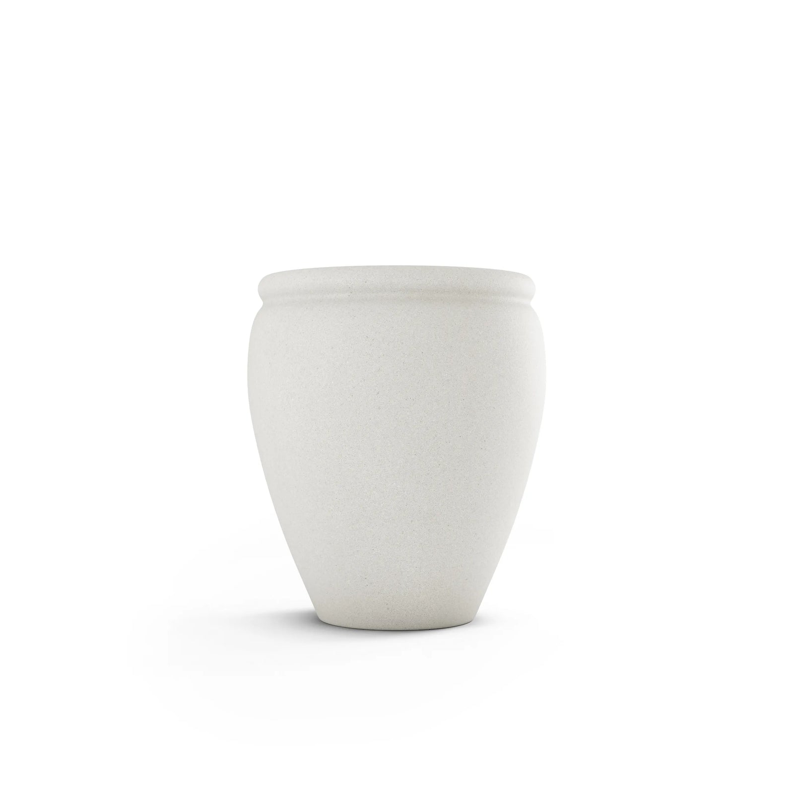 Bambino GFRC concrete planter in White — round modern outdoor planter by ModaConcrete, view 1