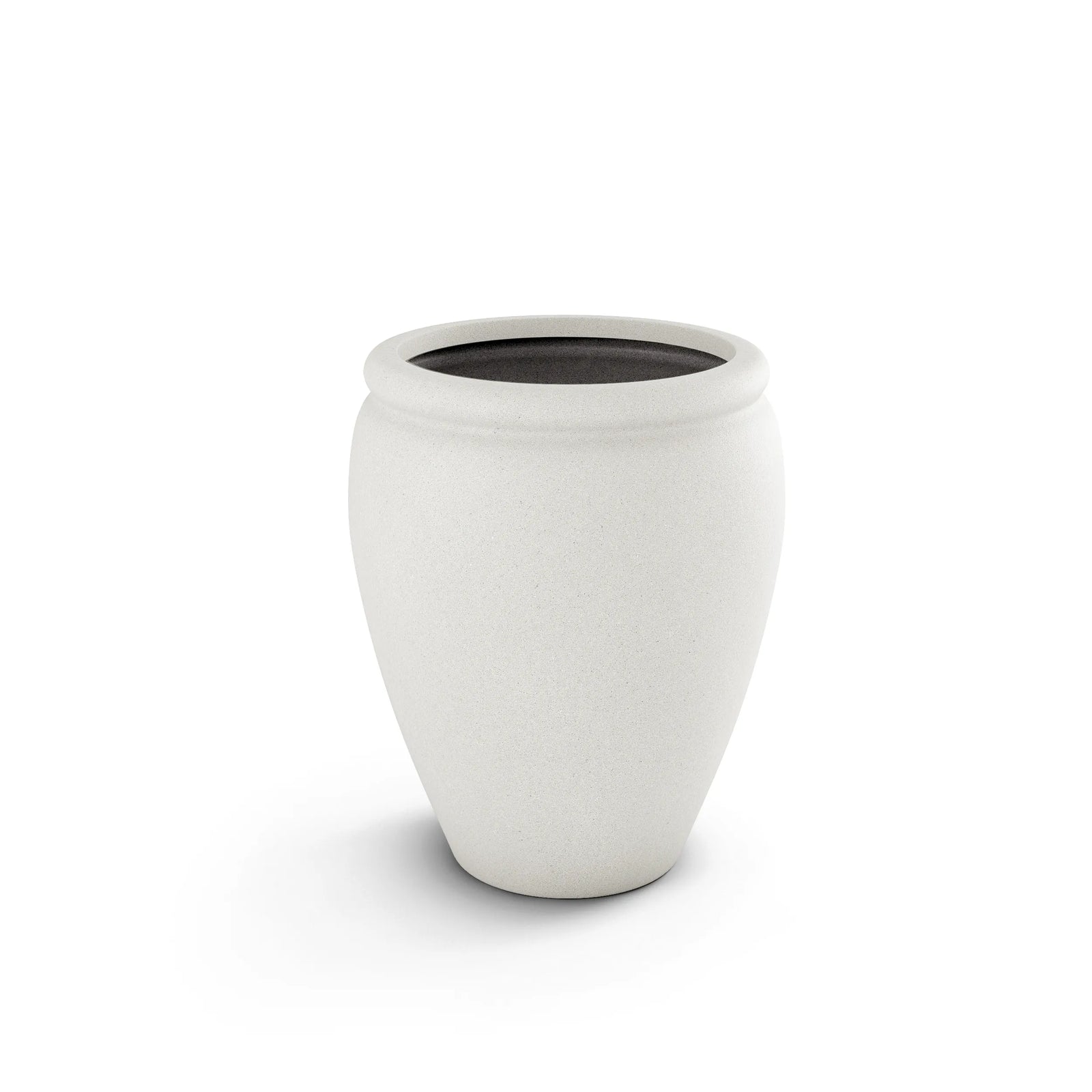 Bambino GFRC concrete planter in White — round modern outdoor planter by ModaConcrete, view 2