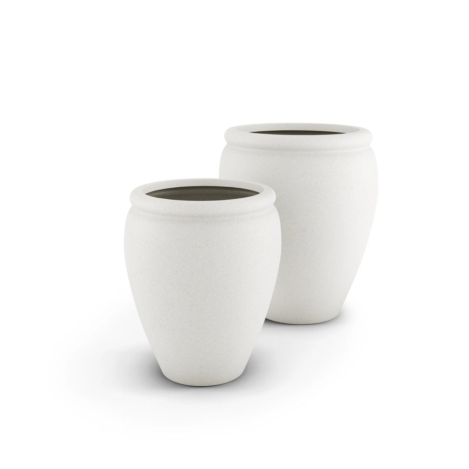 Bambino GFRC concrete planter in White — round modern outdoor planter by ModaConcrete, view 3