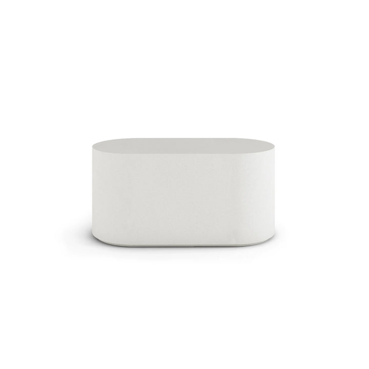 Concrete Coffee Table - 50" x 24" Oval White