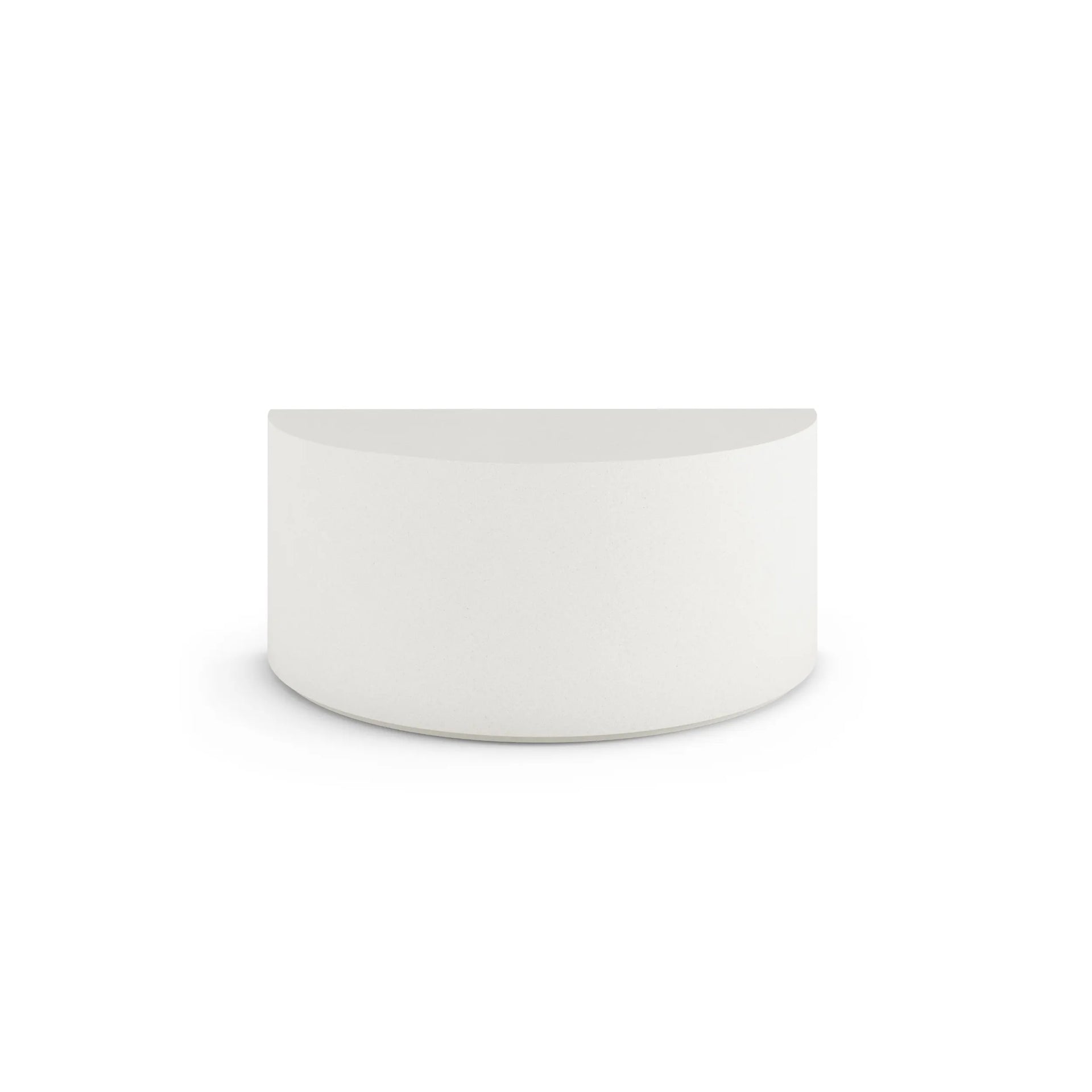 Concrete Coffee Table - 54" Half Circle White