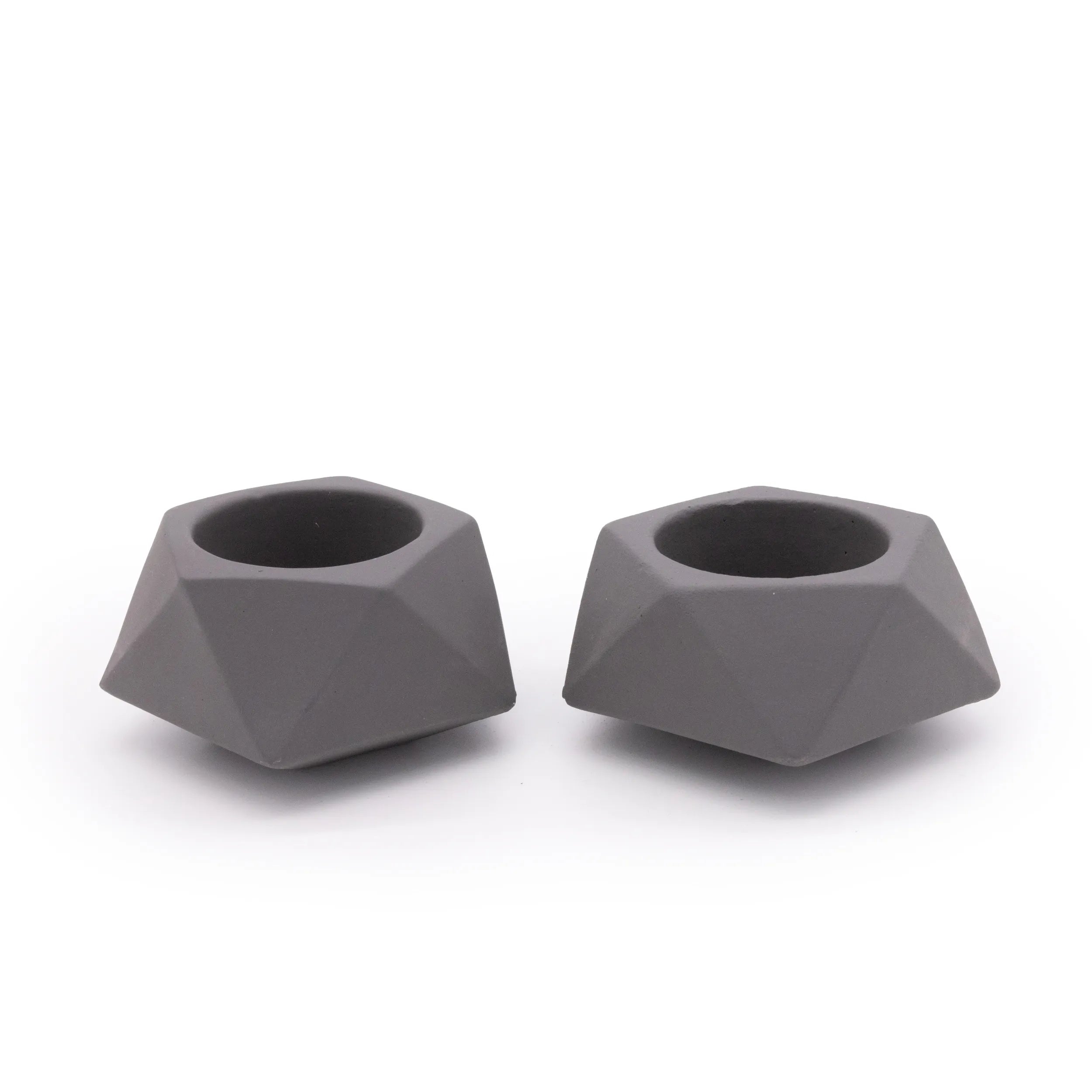 Concrete Mini Tilt Tabletop Planters (Set of 2) Dark Grey
