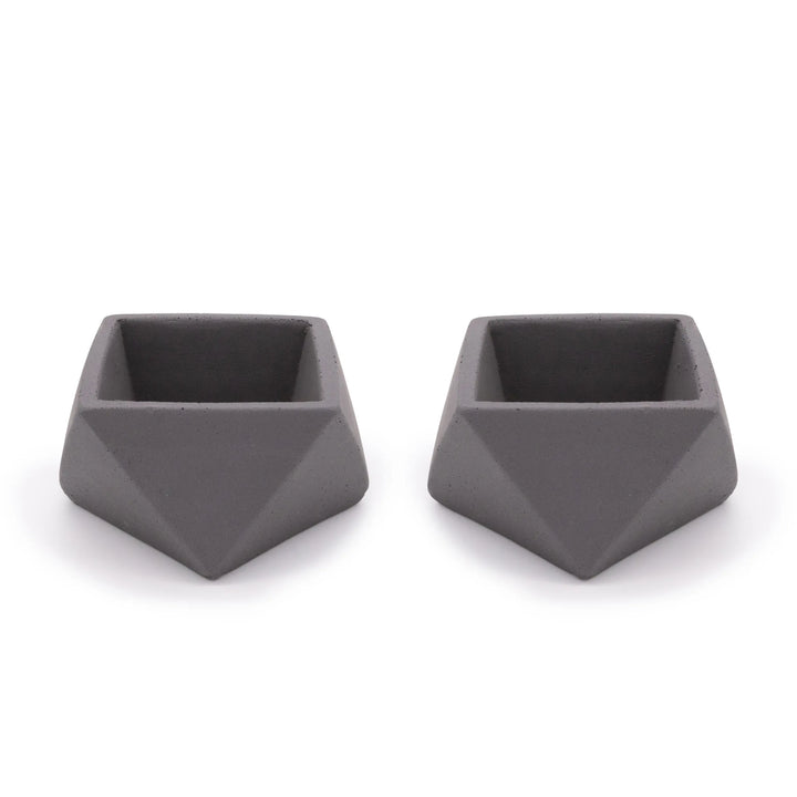 Concrete Mini Wedge Tabletop Planters (Set of 2) Dark Grey