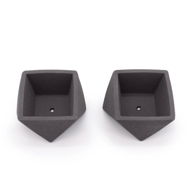 Concrete Mini Wedge Tabletop Planters (Set of 2) Sage