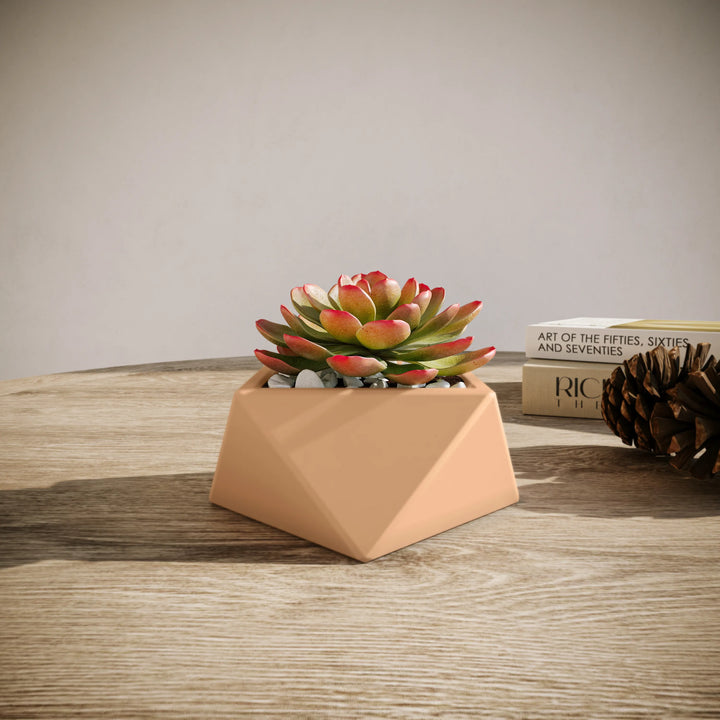 Concrete Mini Wedge Tabletop Planters (Set of 2) Smokey Blue