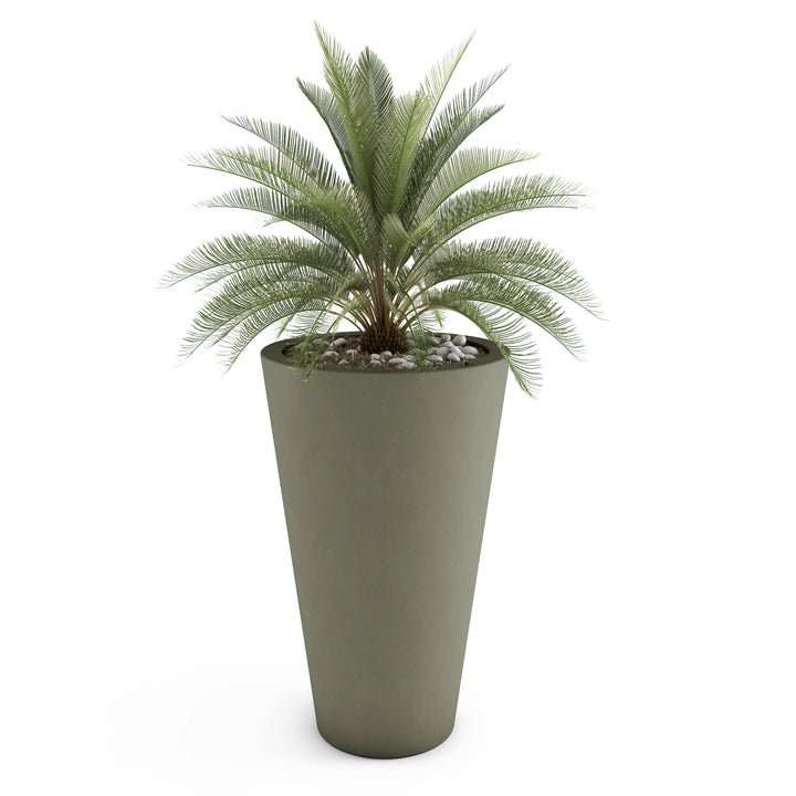 Cone Large Outdoor Planter Small Planter 24in H x 21in W French Grey