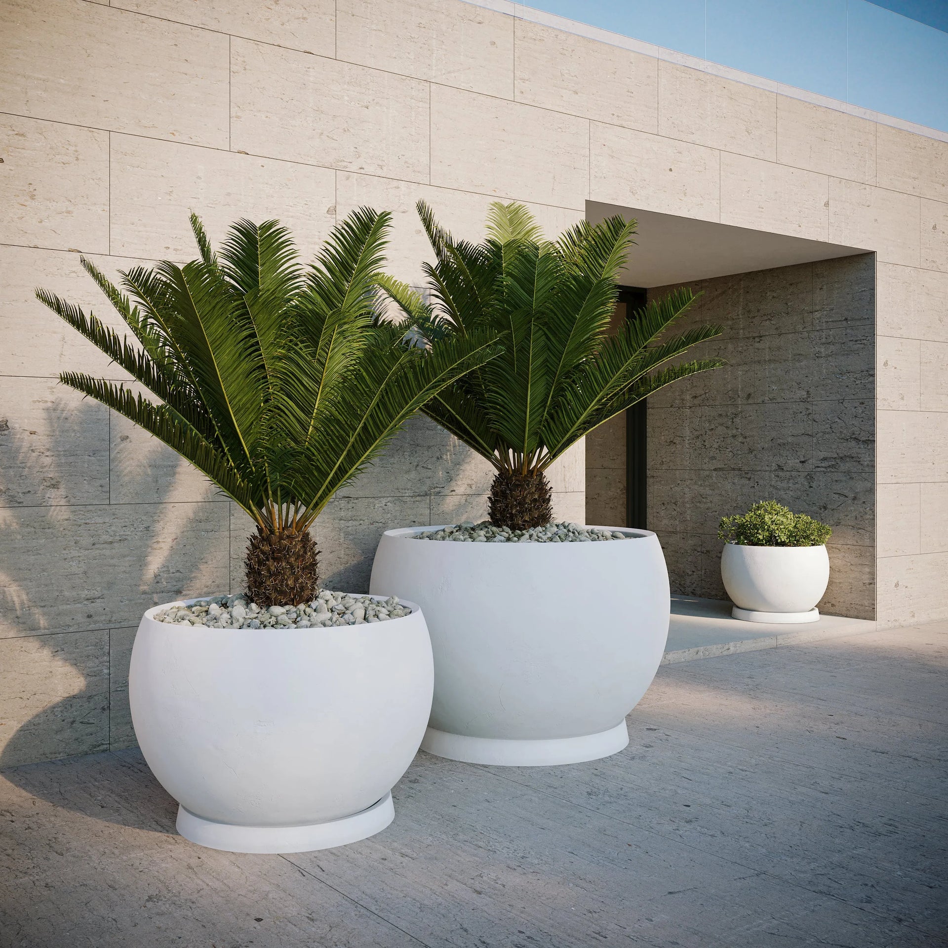 Corsica Lightweight Planter Fiber Series Small White