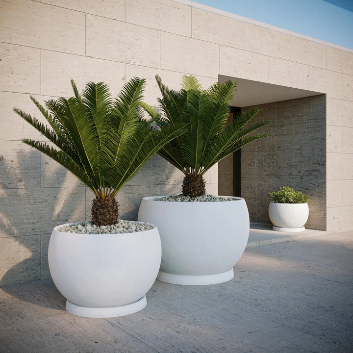 Corsica Lightweight Planter Fiber Series Small White