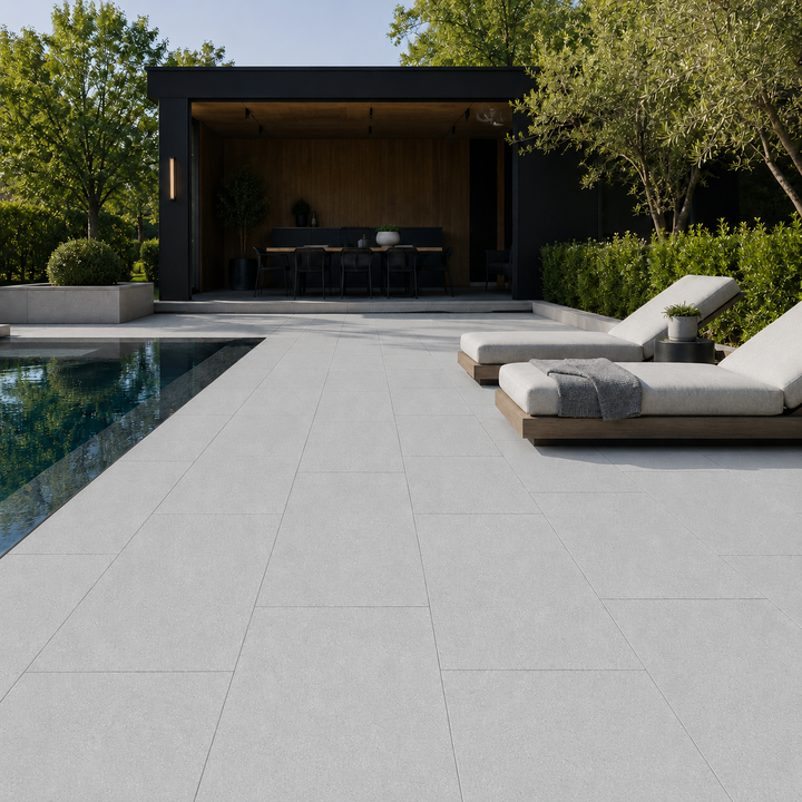 ModaPAVE 32x16 grade-set concrete paver in Gray — render view | ModaConcrete outdoor hardscape