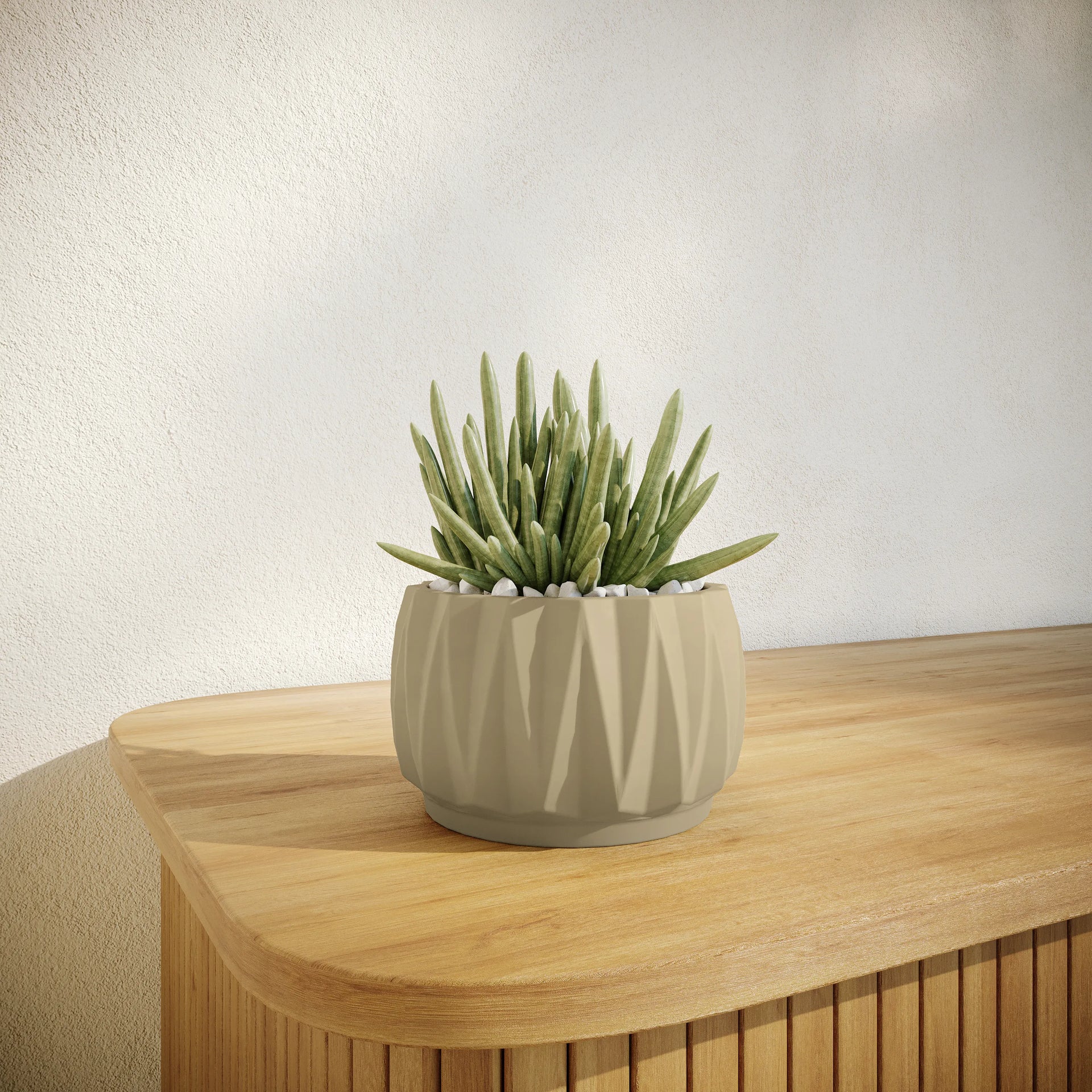Flute 6" Tabletop Planter White