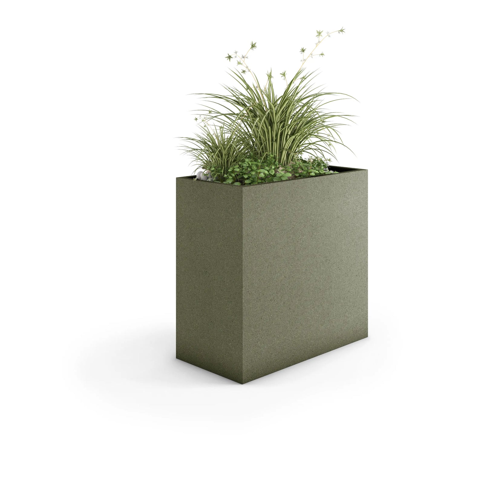 Linea Large Outdoor Planter Medium 36" L x 36" H x 16" W French Grey
