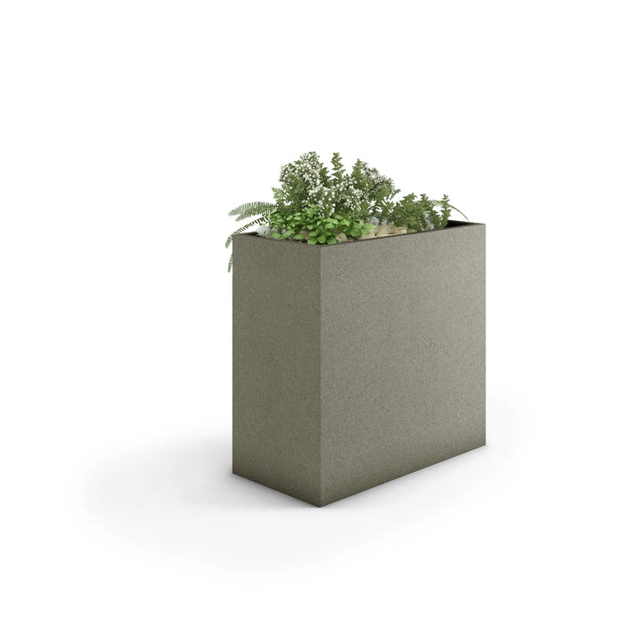 Linea Large Outdoor Planter Medium 36" L x 36" H x 16" W Grey
