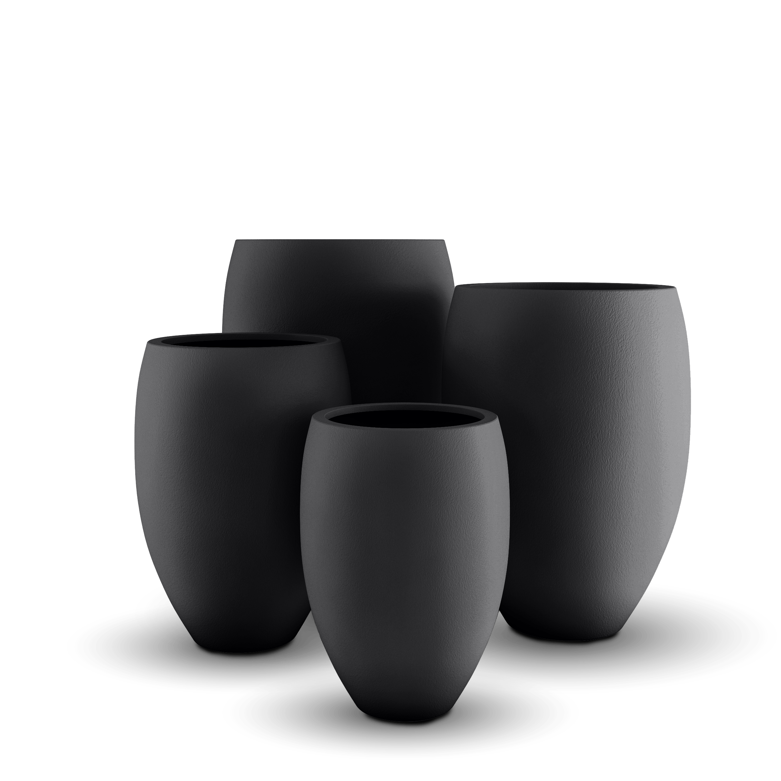 Brandy GFRC Planter in Dark Gray Color - group