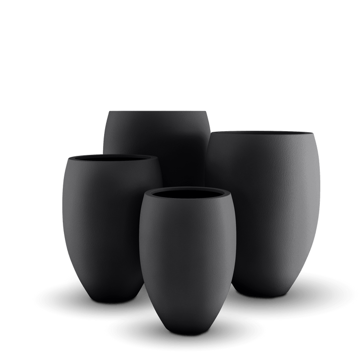 Brandy GFRC Planter in Dark Gray Color - group