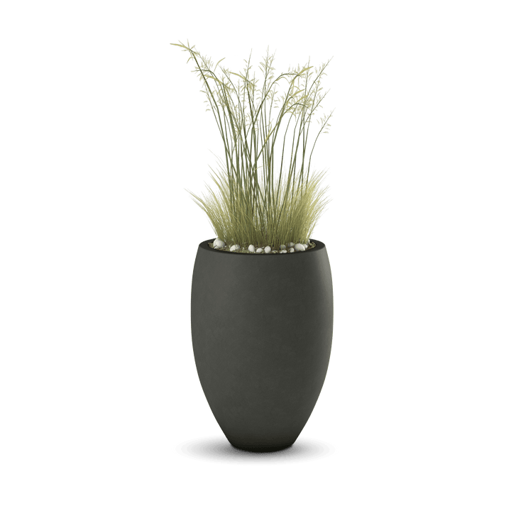 Brandy GFRC Planter in French Gray Color - planted